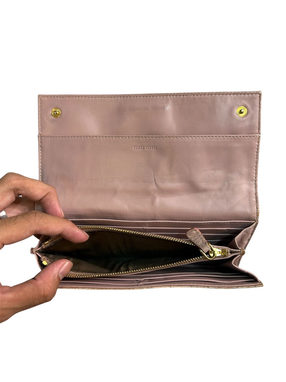 Miu Miu Miu Miu Croc Embossed Patent Leather Flap Continental Wallet Size ONE SIZE - 14 Thumbnail