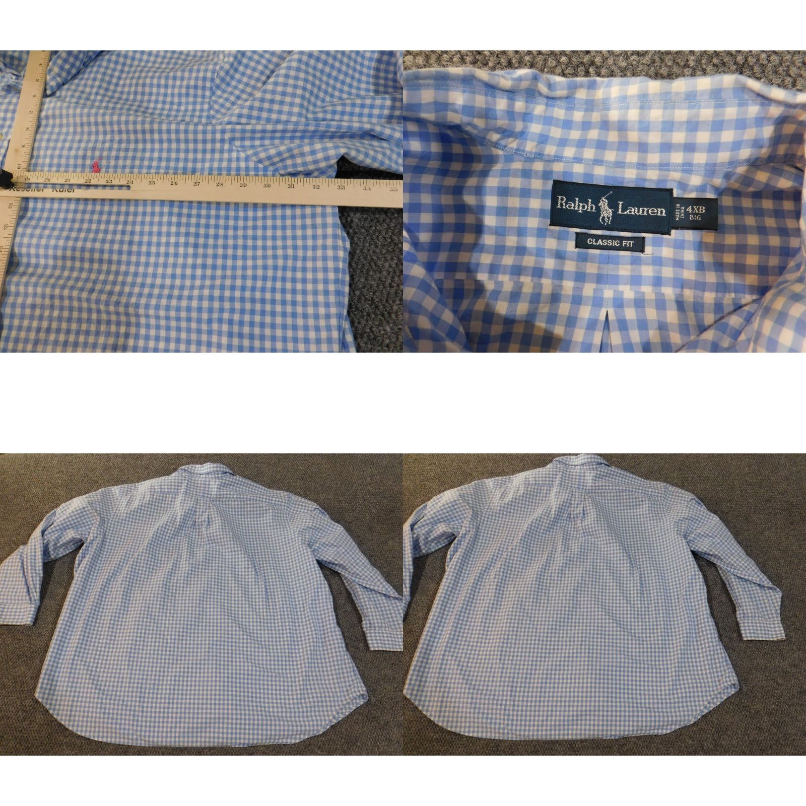 Ralph Lauren Ralph Lauren Shirt Mens Big 4X Blue Plaid Button-Up Casual Collared Knit Cotton Long Sleeve American Pony Button-Down Pocketed Size US XXL / EU 58 / 5 - 8 Thumbnail