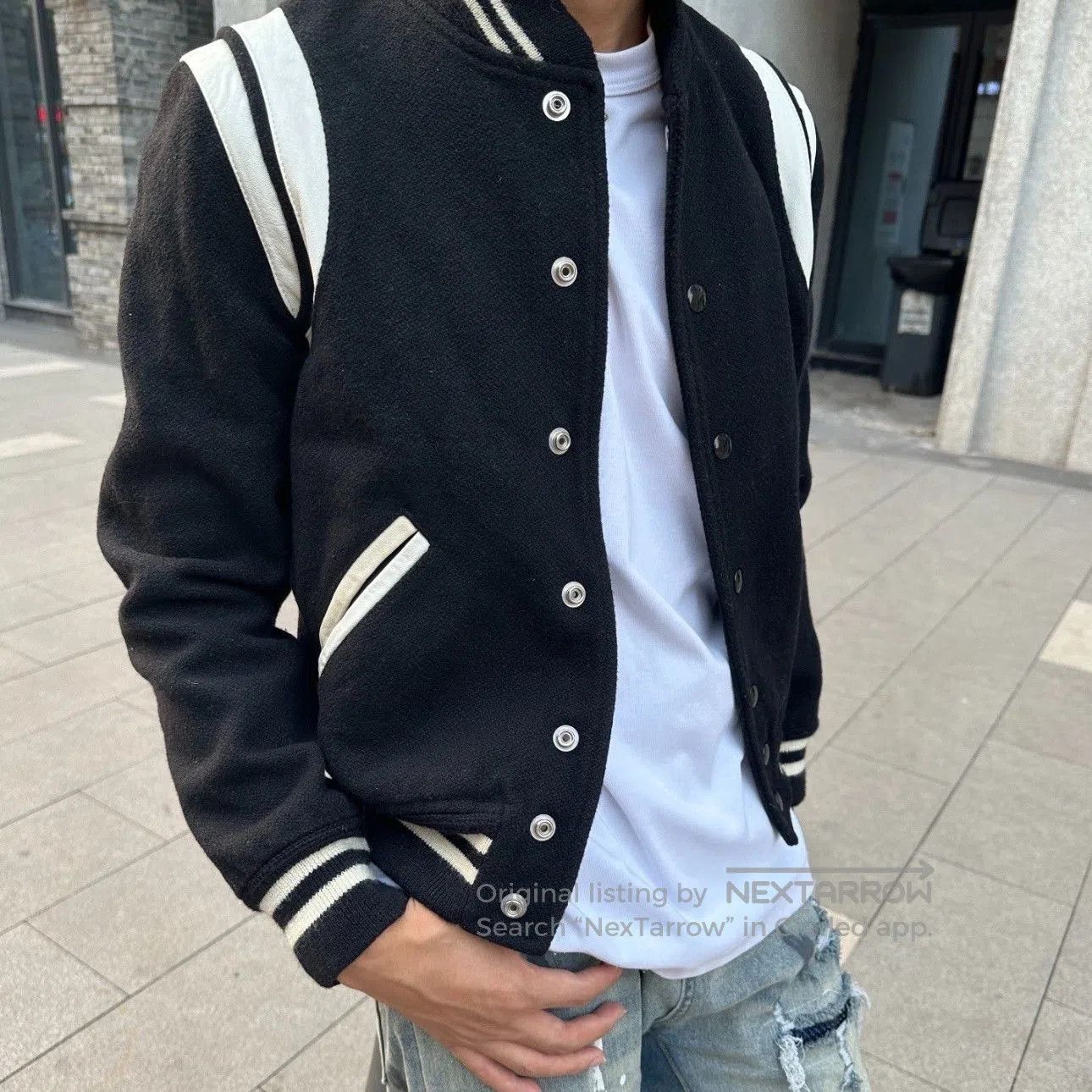 Saint Laurent Paris Saint Laurent Striped Baseball Jacket. Size US L / EU 52-54 / 3 - 5 Thumbnail