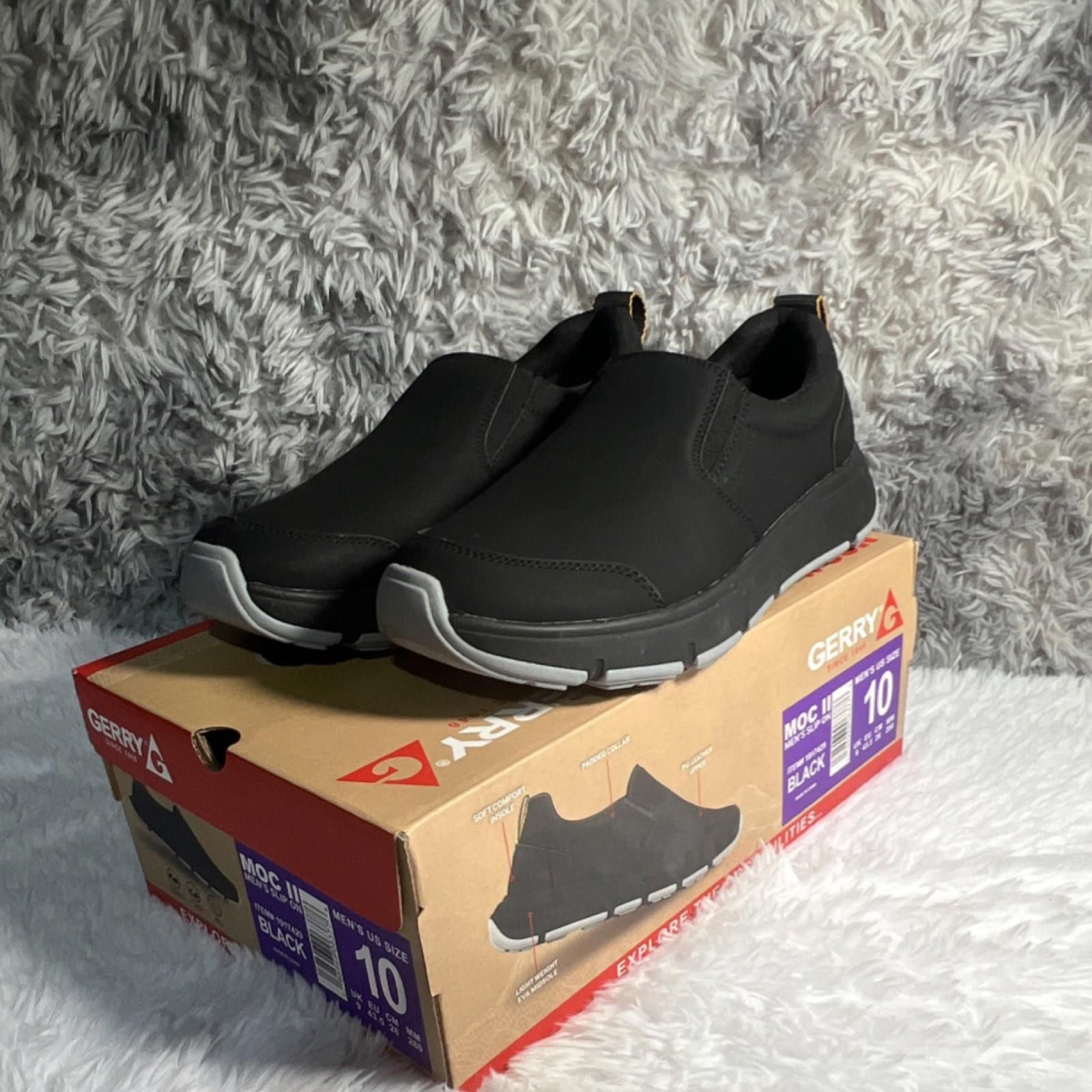 Gerrit Jacob Gerry MOC II Men's Black PU Leather Slip-On l Shoes Size 10 Size US 10 / EU 43 - 4 Thumbnail