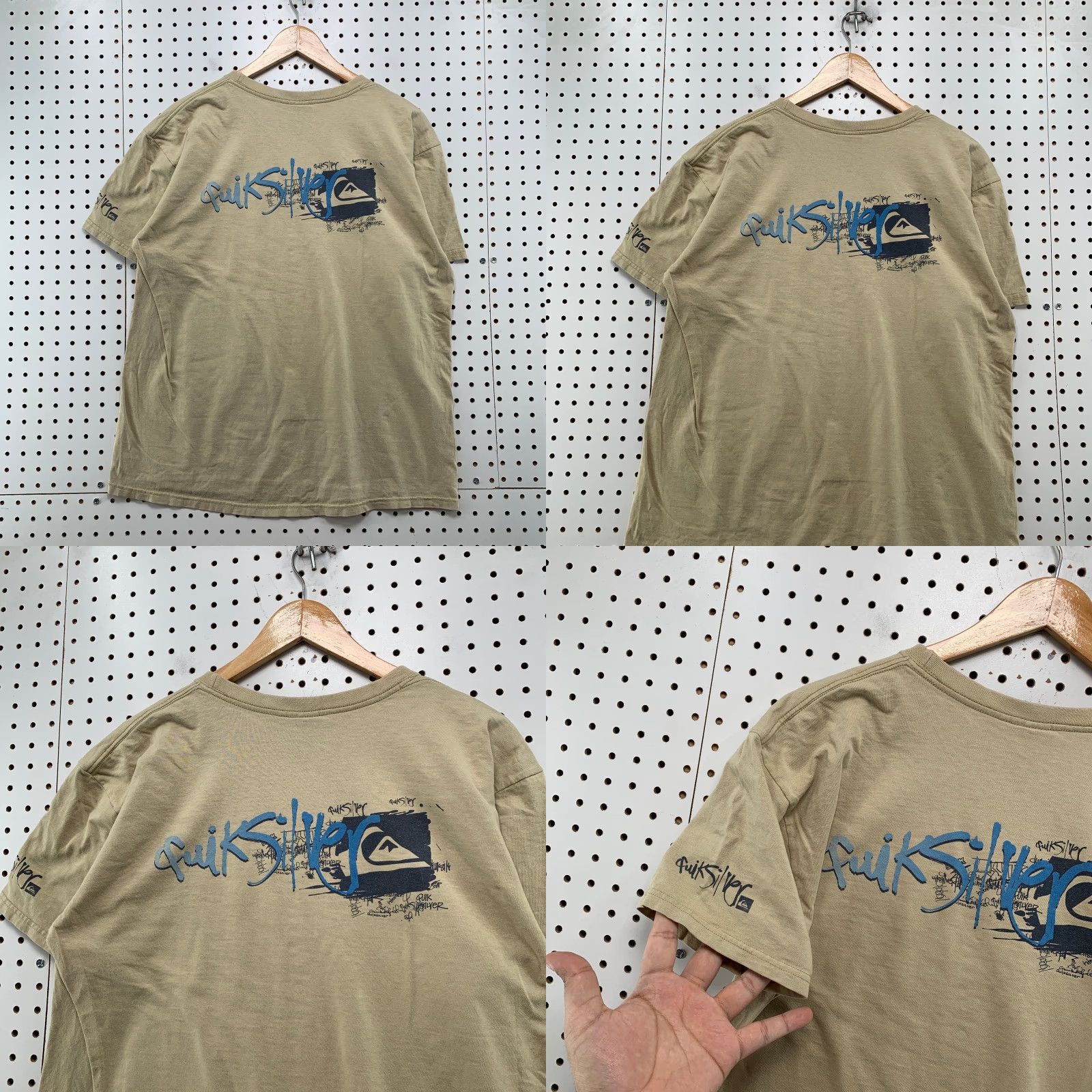 Quiksilver VINTAGE Quiksilver T-Shirt Mens L Beige Beach Surf 90s Tee Womens? Size US L / EU 52-54 / 3 - 9 Thumbnail