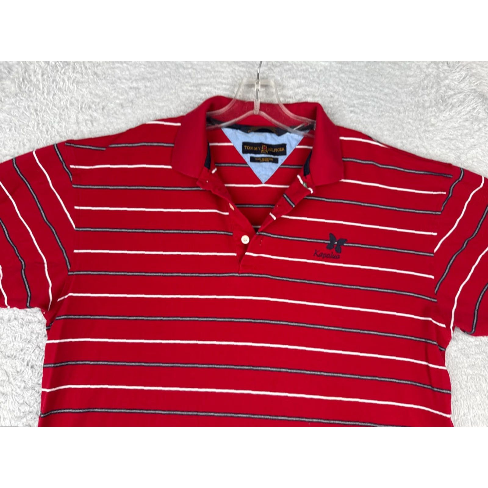 Tommy Hilfiger Tommy Hilfiger Golf Polo Shirt Adult Medium Red Stripe 100% Cotton Size US M / EU 48-50 / 2 - 4 Thumbnail
