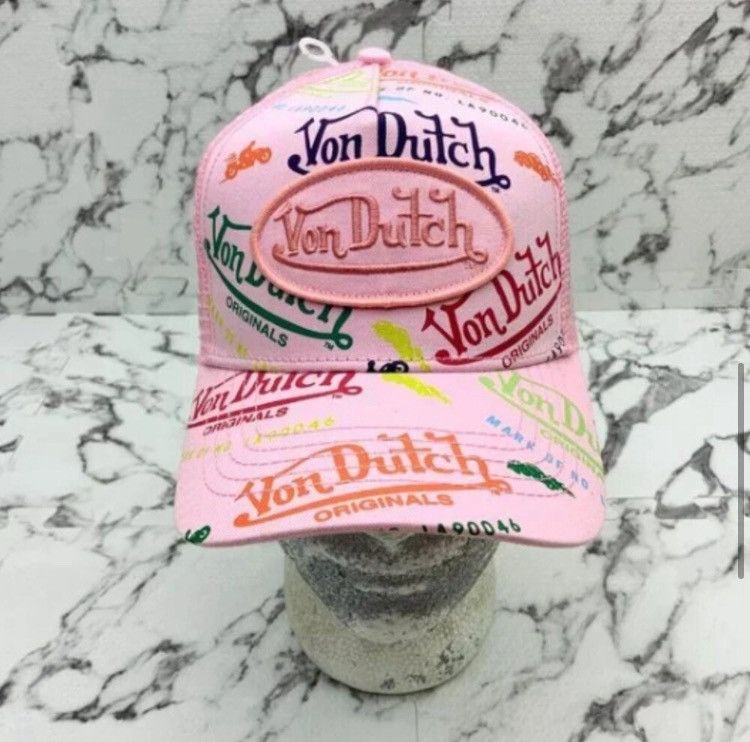 Von Dutch Von Dutch Pink All-Over Trucker Hat Size ONE SIZE - 1 Thumbnail