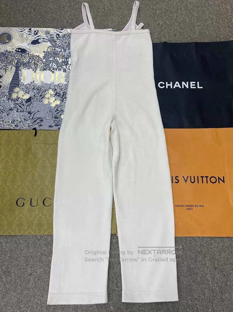 Chanel Chanel 25B white knitted cashmere jumpsuit Size 42" / US 20 - 3 Thumbnail