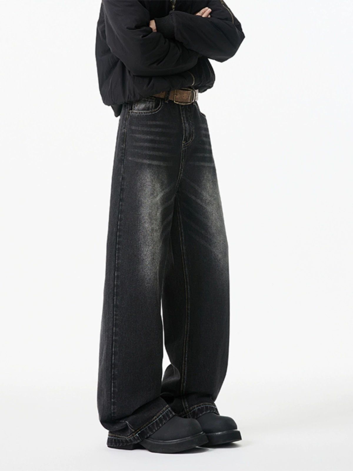 Jean American men's straight loose cleanfit wide-leg jeans Size US 32 / EU 48 - 3 Thumbnail