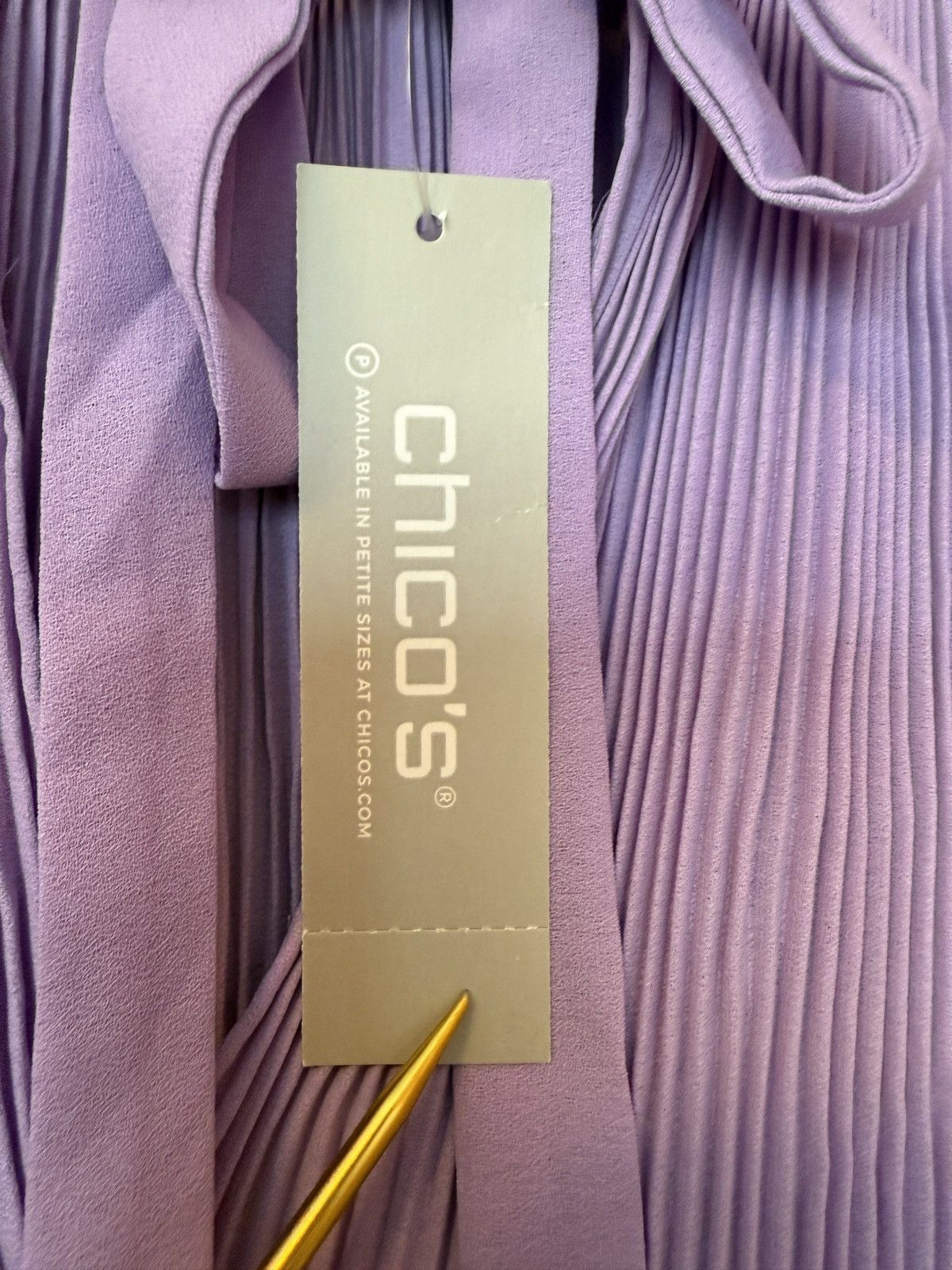 Chicos Chicos Woman Pleated Icy Purple Mockneck Peasant Raglan Top Size L / US 10 / IT 46 - 4 Thumbnail