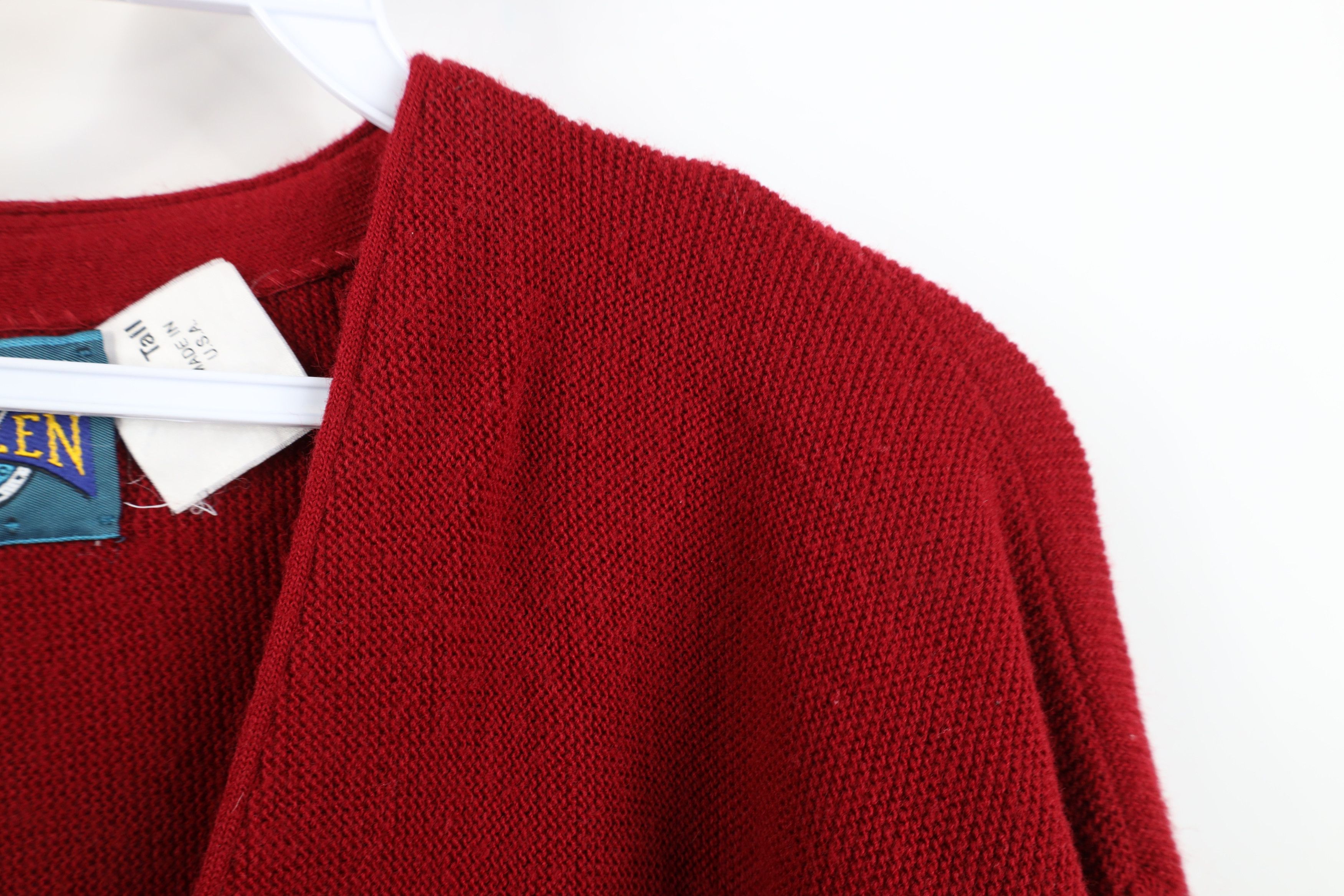 Vintage Vintage 70s Streetwear Kurt Cobain Cardigan Sweater Red USA Size US XL / EU 56 / 4 - 9 Thumbnail