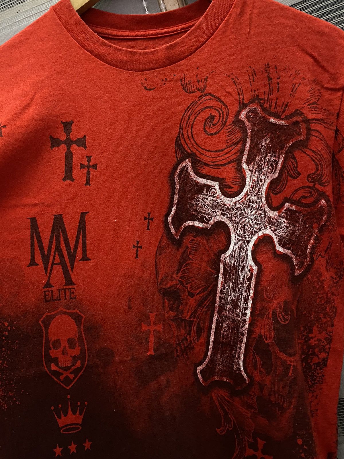 14th Addiction × Affliction × If Six Was Nine Mma Elite Affliction Styled Big Cross Skull Punk Tee Size US S / EU 44-46 / 1 - 5 Thumbnail