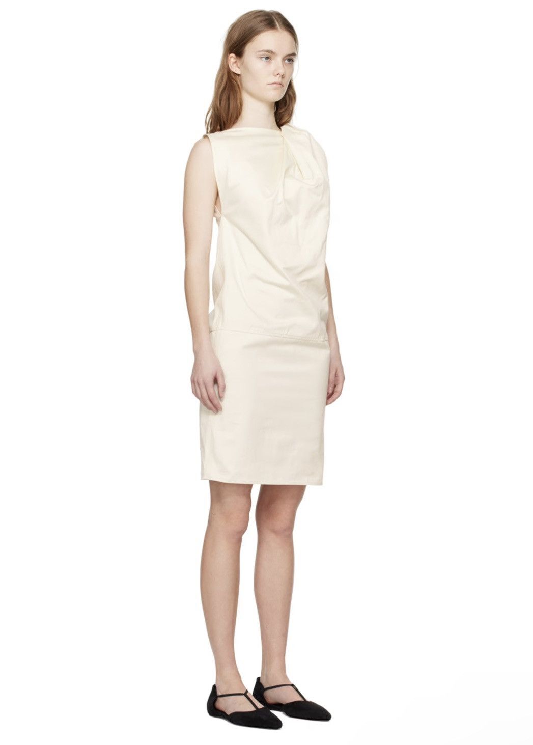 Toteme TOTEME Cotton Organic Linen Shoulder-Twist Midi Dress Size XS / US 0-2 / IT 36-38 - 2 Thumbnail