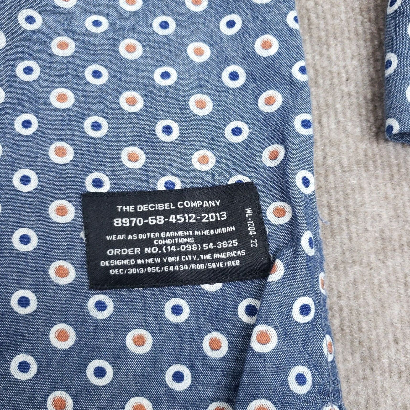 Vintage Decibel Button-Down Shirt Mens XL Long Sleeve Slim Fit Blue Geometric Button-Up Open? Size US XL / EU 56 / 4 - 6 Thumbnail