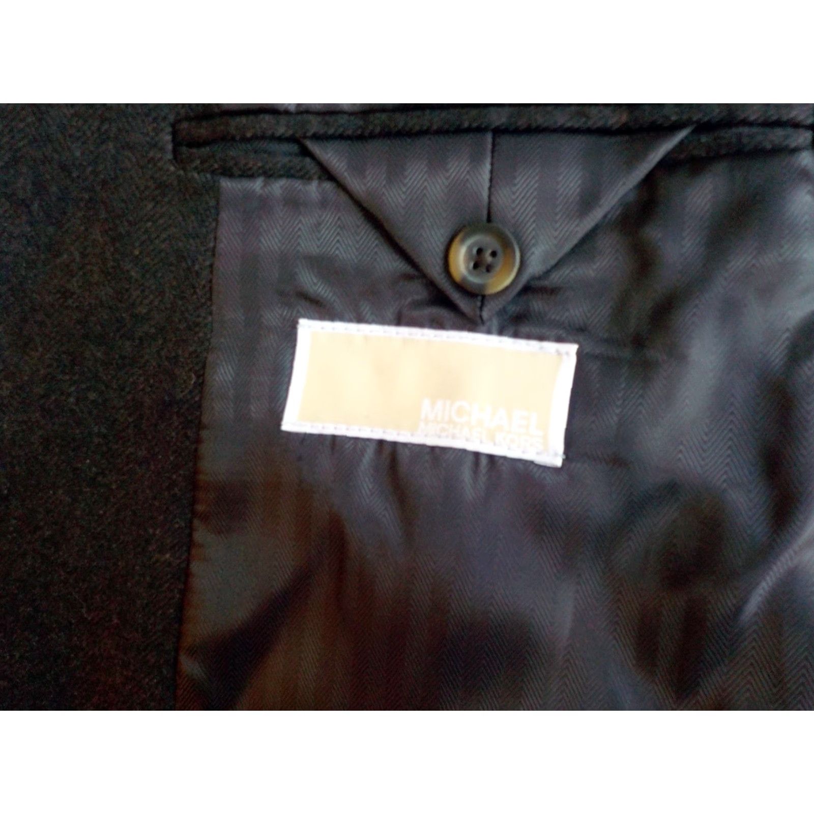 Michael Kors MICHAEL KORS Blazer Herringbone 2 Button Brown Wool/Silk 46R Blazer Mens Jacket Size 46R - 7 Thumbnail