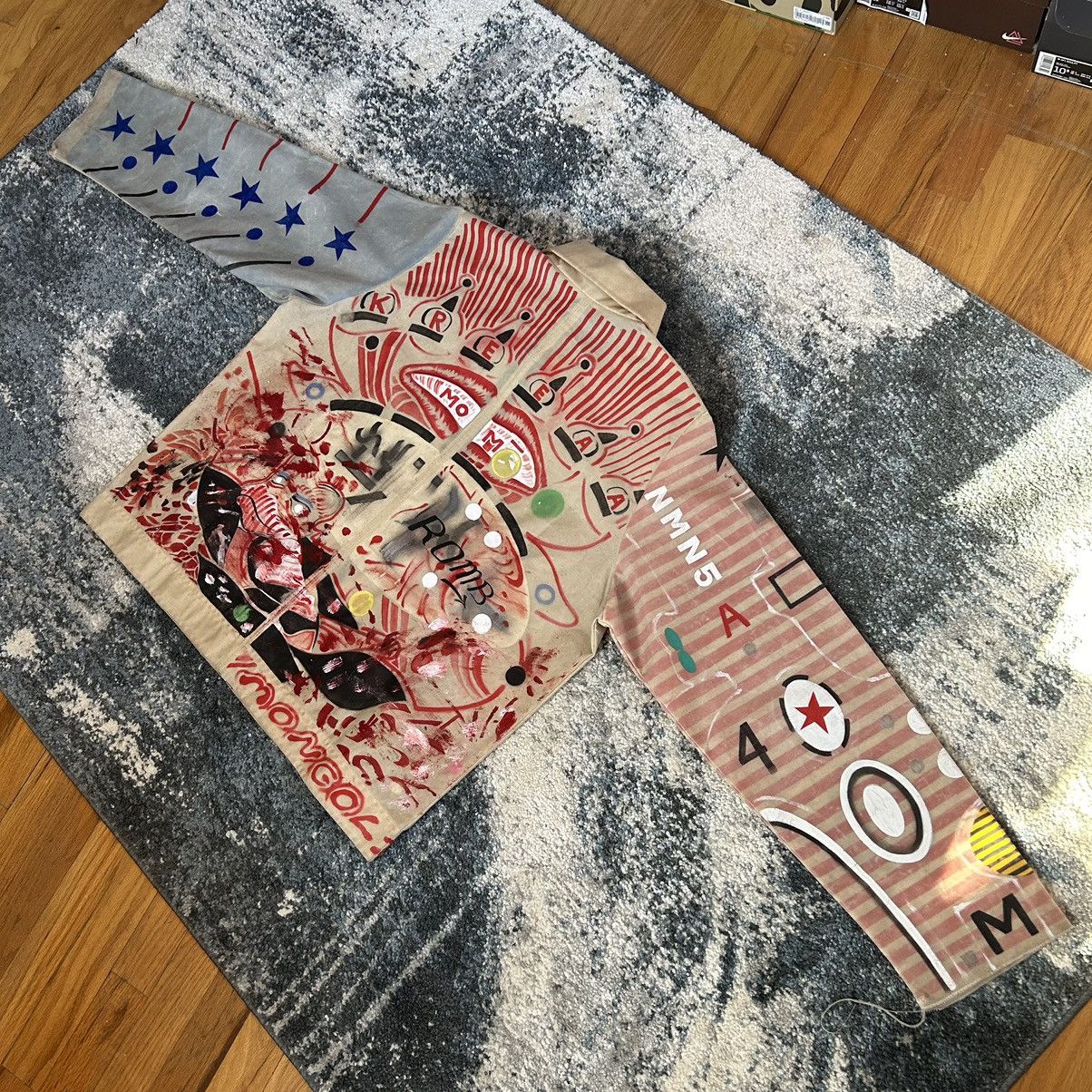 Handmade 1 of 1 MONOLiTH GORE HANDPAiNTED WAXED COTTON CANVAS JACKET Size US L / EU 52-54 / 3 - 20 Thumbnail
