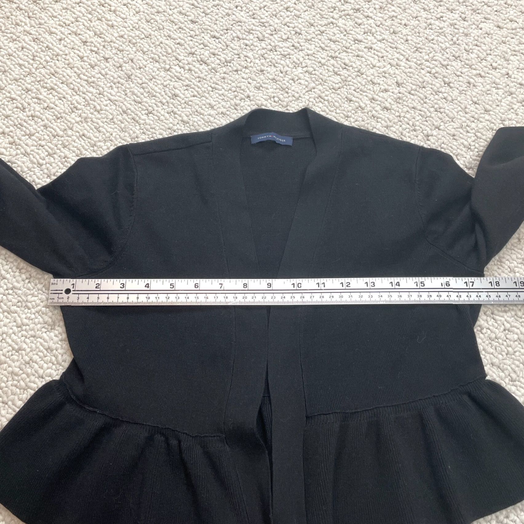 Tommy Hilfiger Tommy Hilfiger Cardigan Sweater Womens Small Knit Long Sleeve Black Open Front Size S / US 4 / IT 40 - 5 Thumbnail