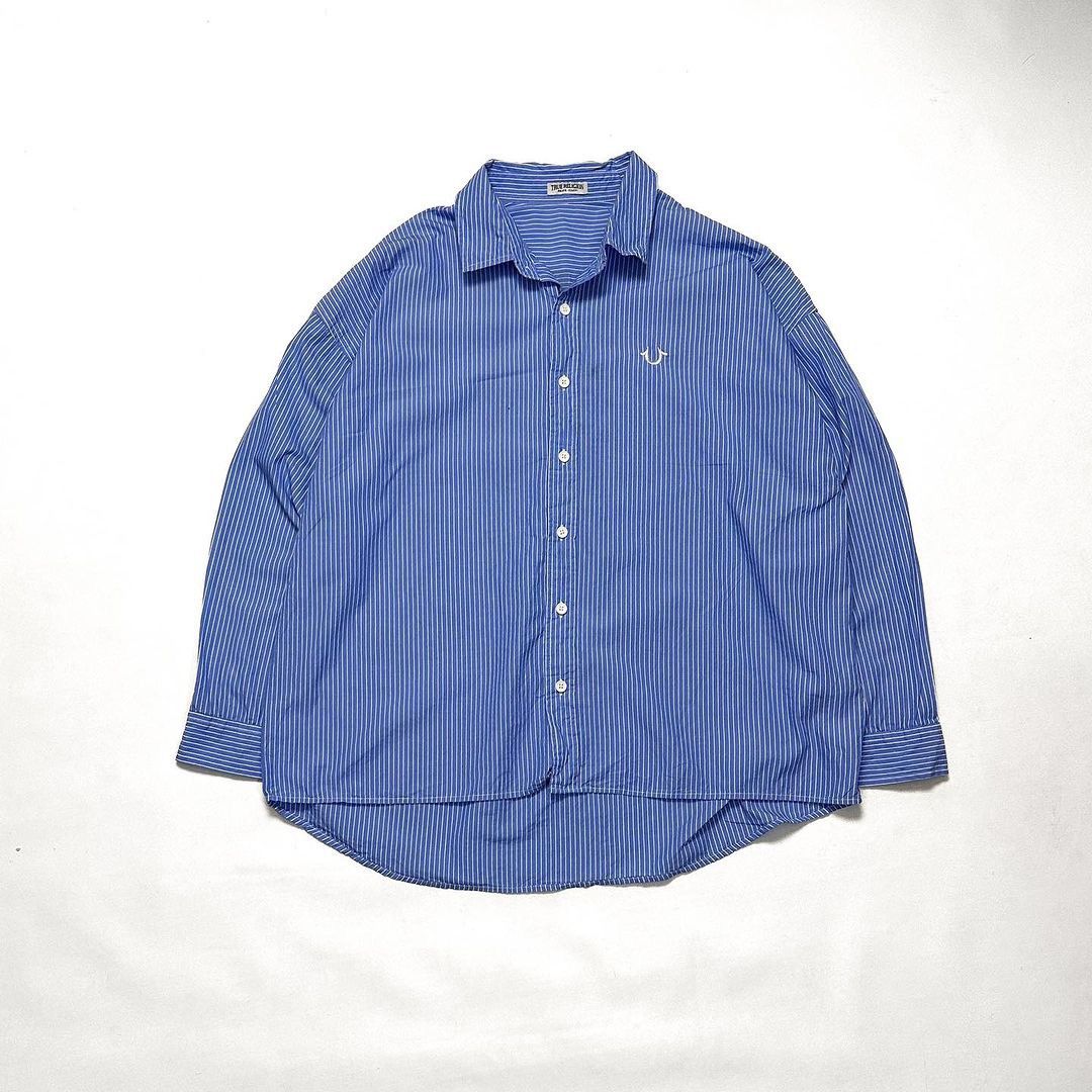 True Religion × Vintage 2000s True Religion Striped Button Up Shirt Size US M / EU 48-50 / 2 - 2 Thumbnail