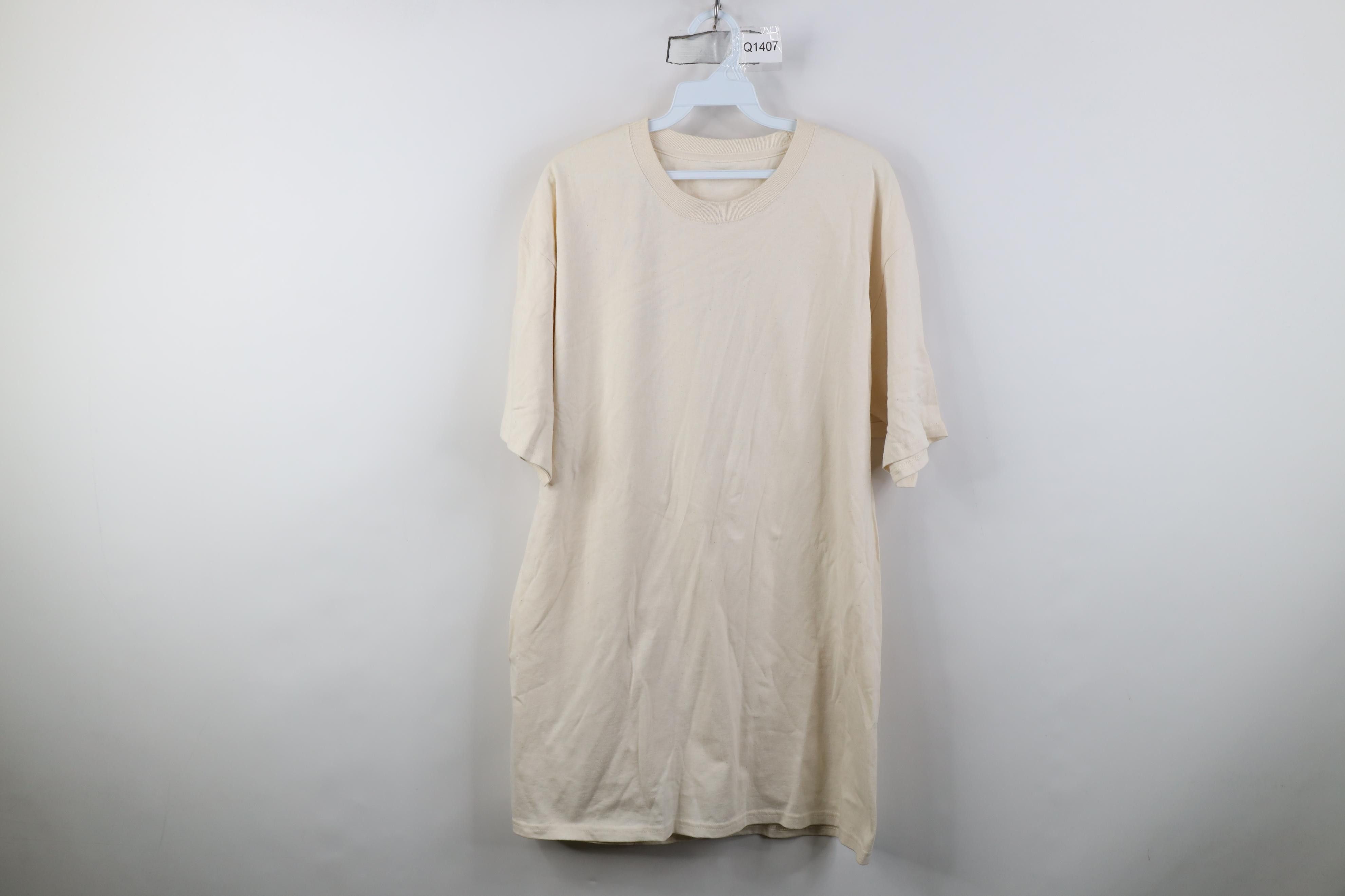 Vintage Vintage 90s Streetwear Blank Raw Cotton Short Sleeve T-Shirt Size US L / EU 52-54 / 3 - 1 Thumbnail