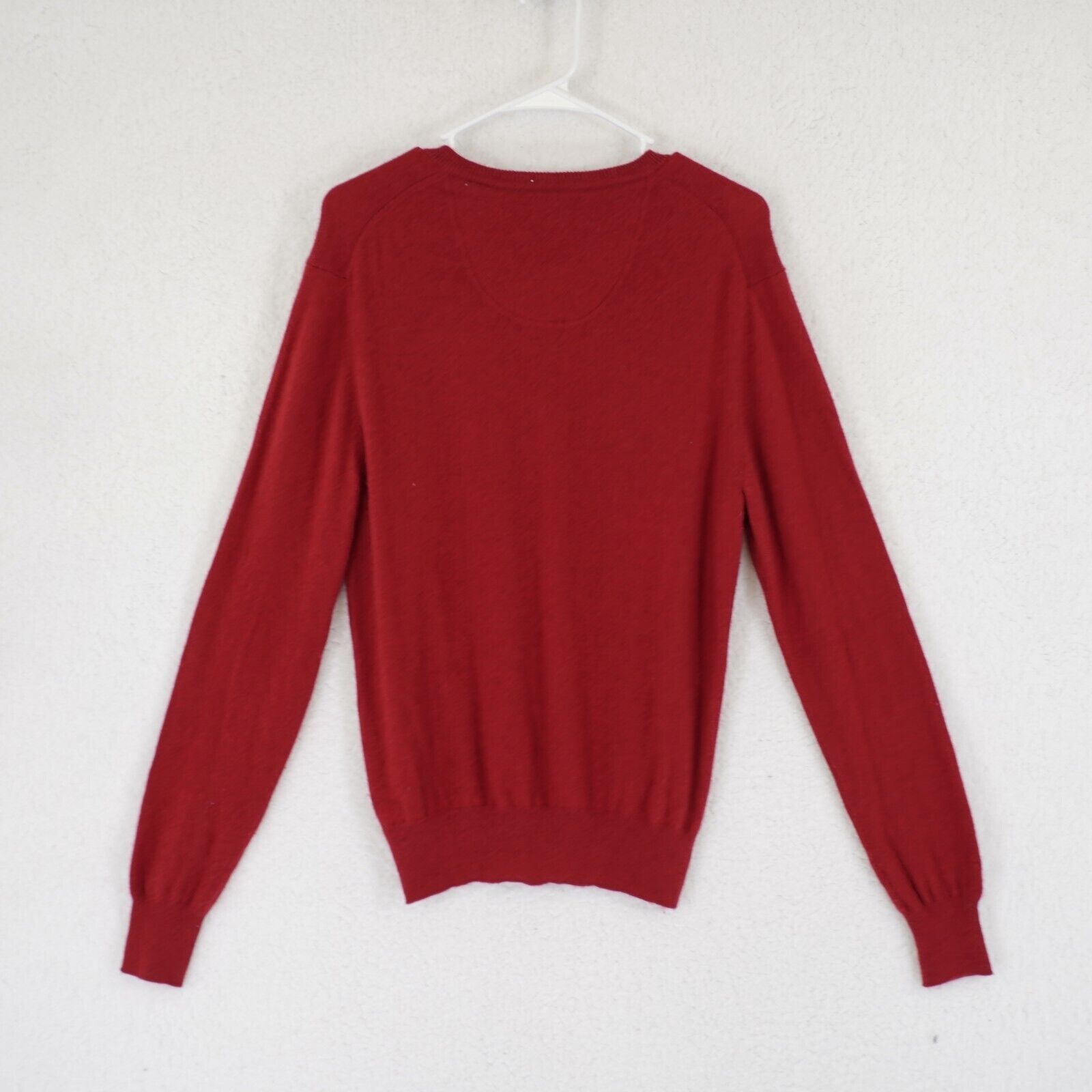 Elie Tahari Tahari Pure Luxe 100% Cashmere Medium Red V-Neck Sweater Size M / US 6-8 / IT 42-44 - 4 Thumbnail