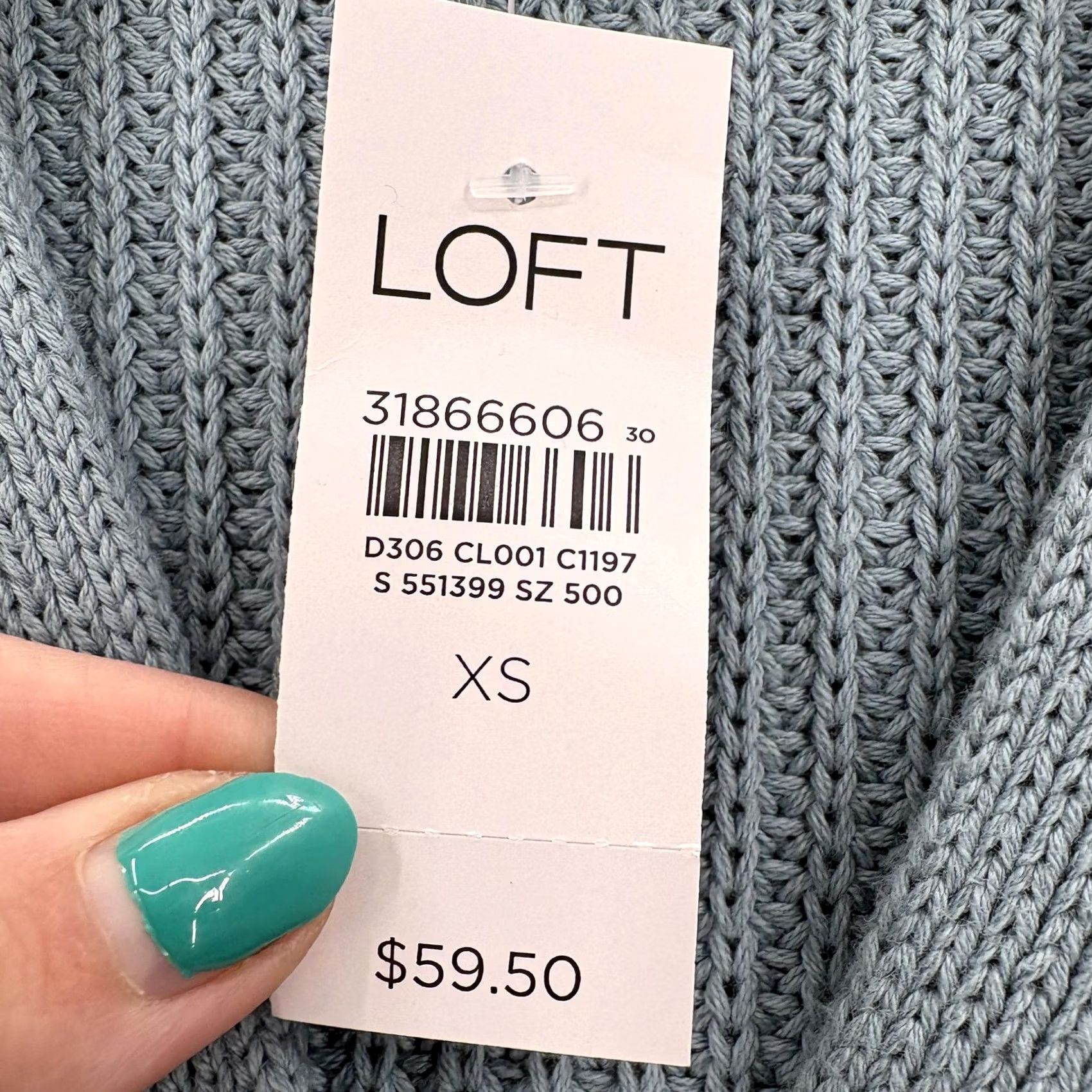 Loft VINTAGE LOFT Cardigan Sweater Womens XS Blue 100% Cotton Button Front Knit NWT Size XS / US 0-2 / IT 36-38 - 5 Thumbnail