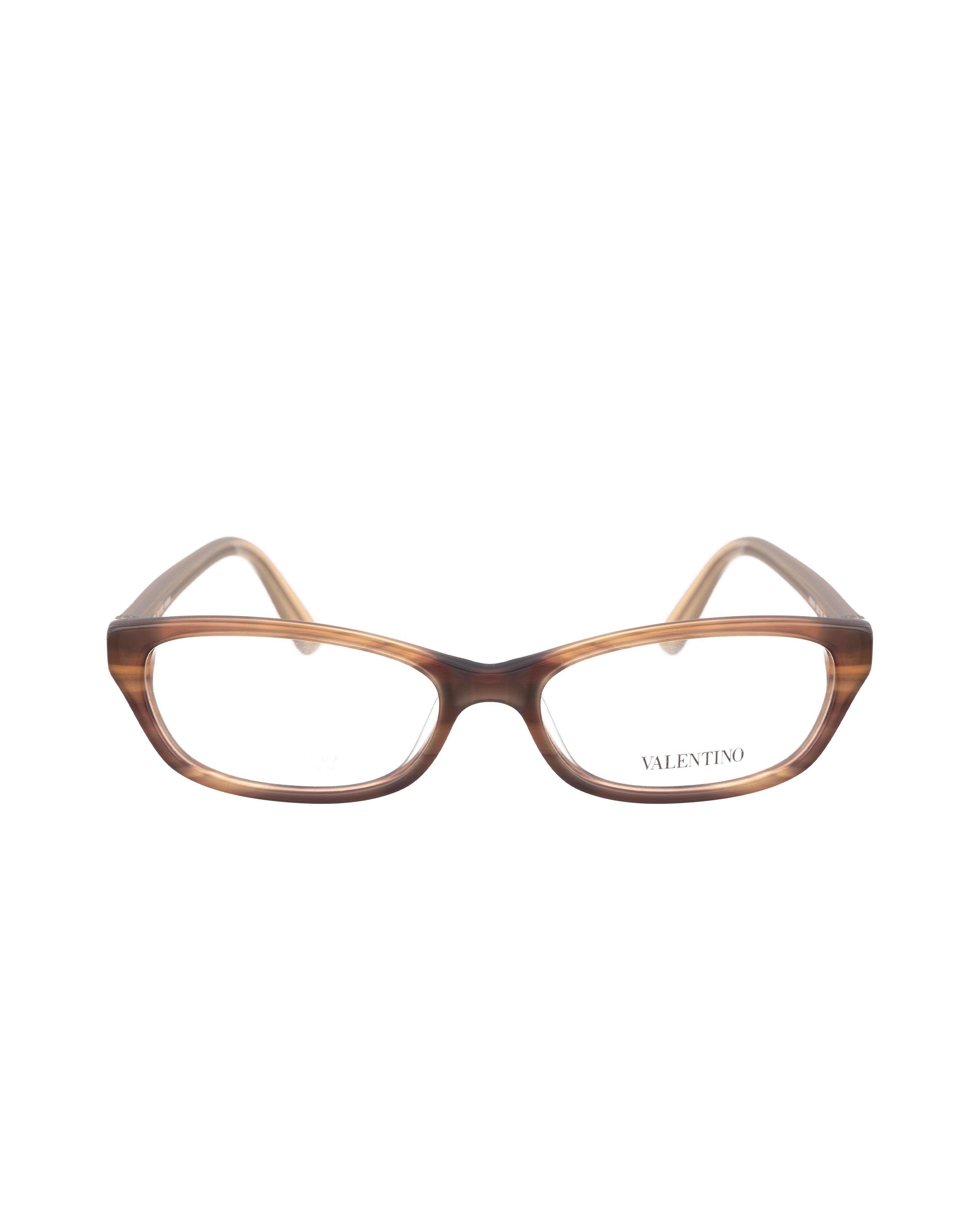Valentino Valentino 00s Brown & Cream Plastic Glasses Size ONE SIZE - 1 Thumbnail