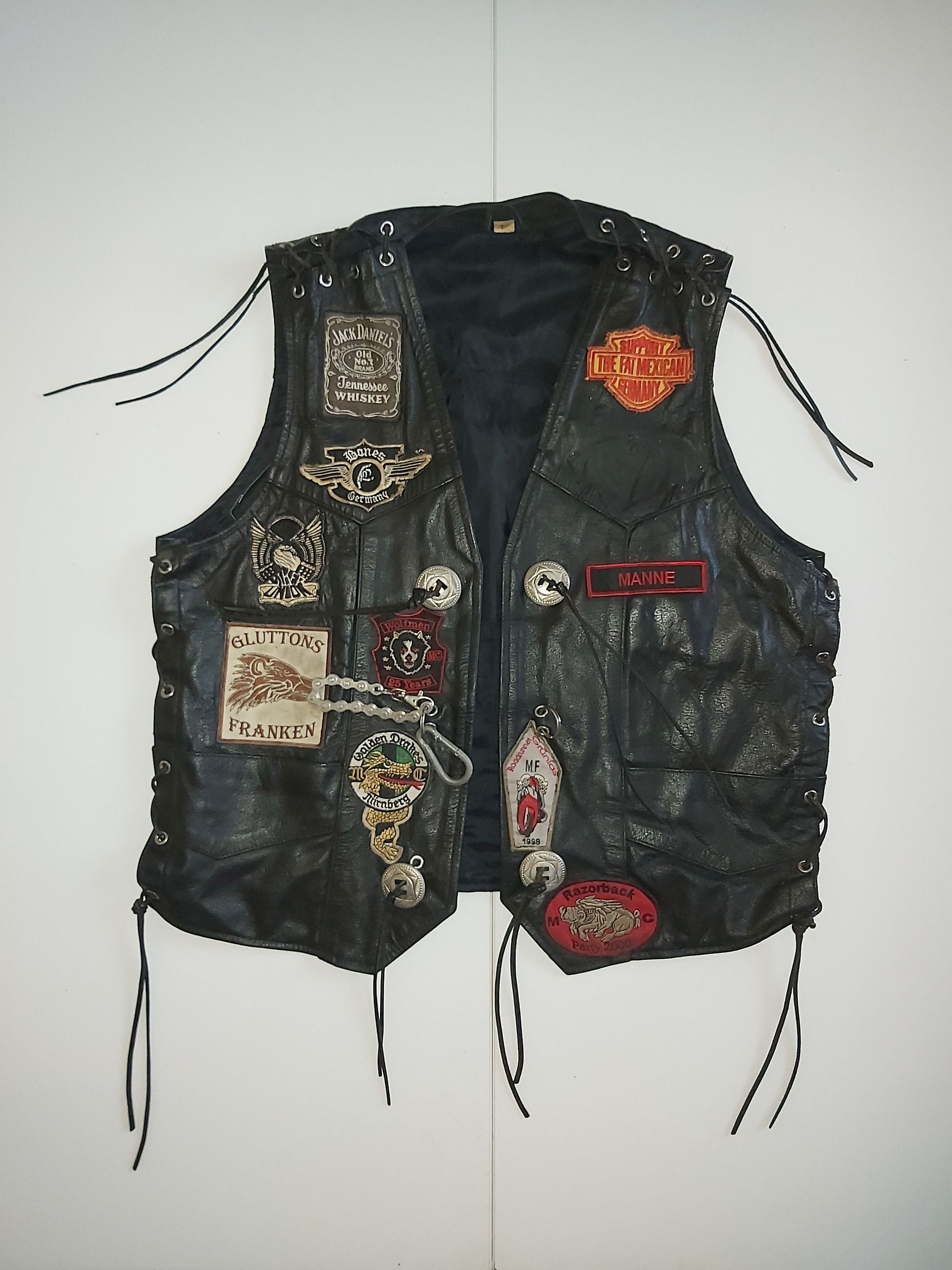 Paragon Leather Custom Biker Vest Variety Of Harley Davidson Patches buy XXl Size 54