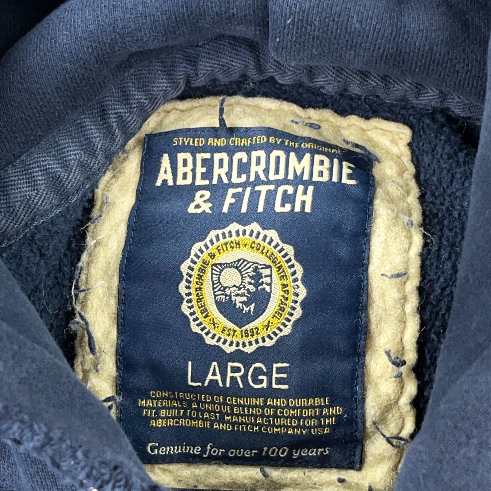 Abercrombie & Fitch VINTAGE Abercrombie & Fitch Hoodie Men L Blue Sweatshirt Hooded Logo Embroidered Fleece Graphic Print Lightweight? Size US L / EU 52-54 / 3 - 3 Thumbnail