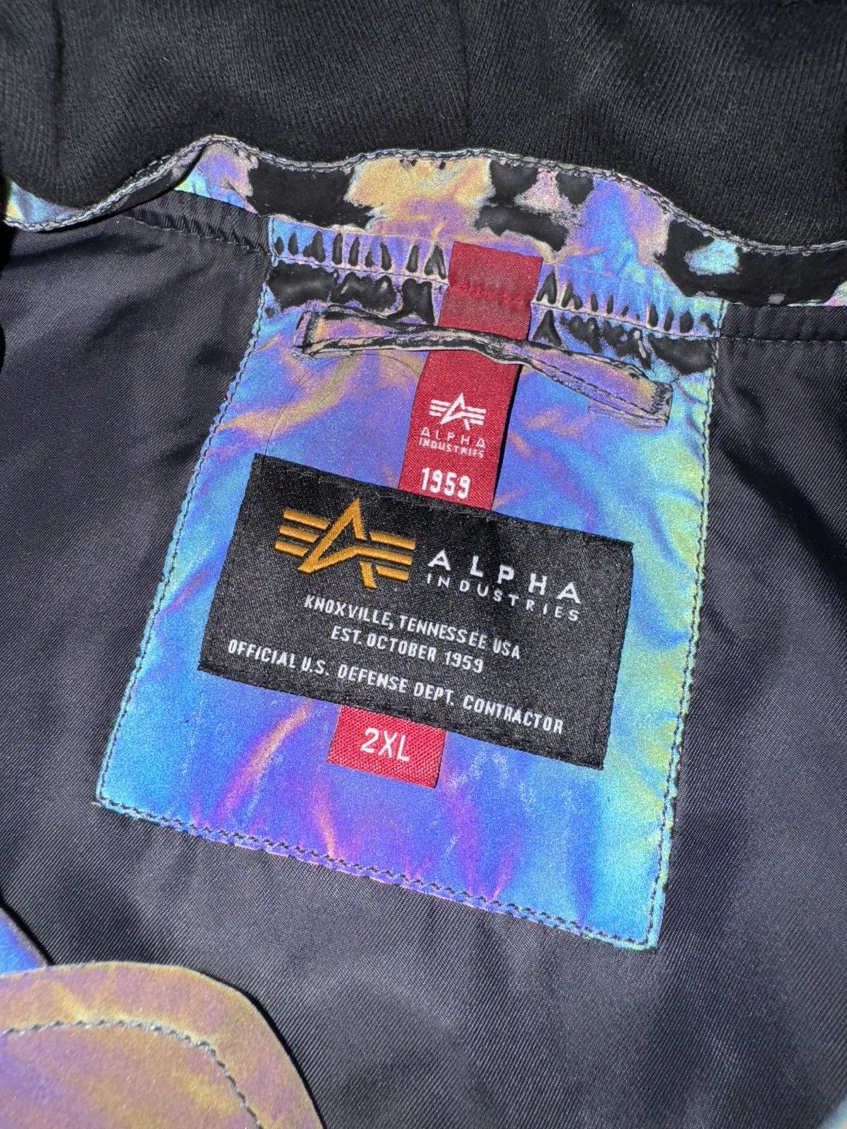 Alpha Industries ‼️RARE‼️ Alpha Industries MA-1 Bomber reflective rainbow jacke Size US XXL / EU 58 / 5 - 6 Thumbnail