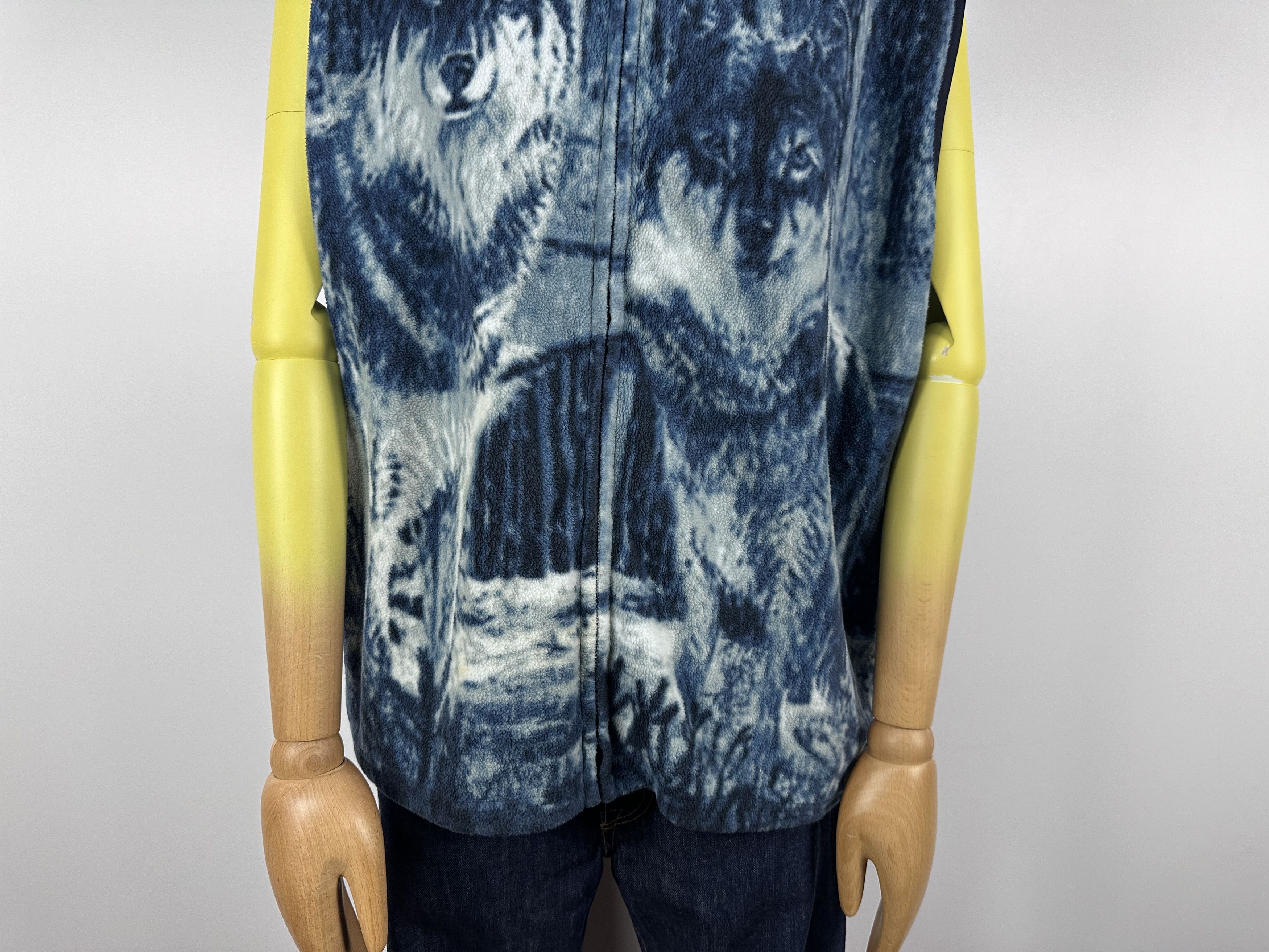 Vintage Vintage Wolf Fleece Vest Jacket Sherpa Overprint Nature 4XL Size US XXL / EU 58 / 5 - 4 Thumbnail