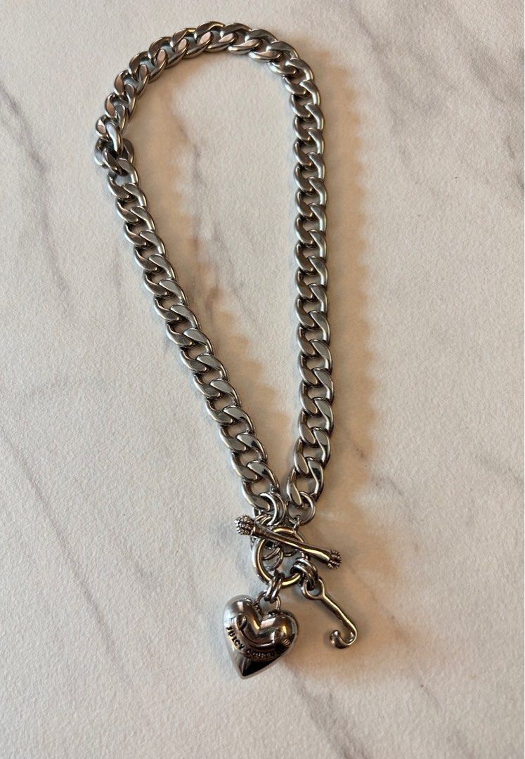 Juicy Couture Juicy Couture Classic Heart Silver Necklace Size ONE SIZE - 2 Thumbnail