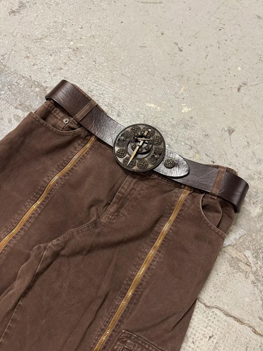Ceinture Cuir Effet Python Dries Van Noten – Beige – Taille Unique Homme – Vintage 2000s