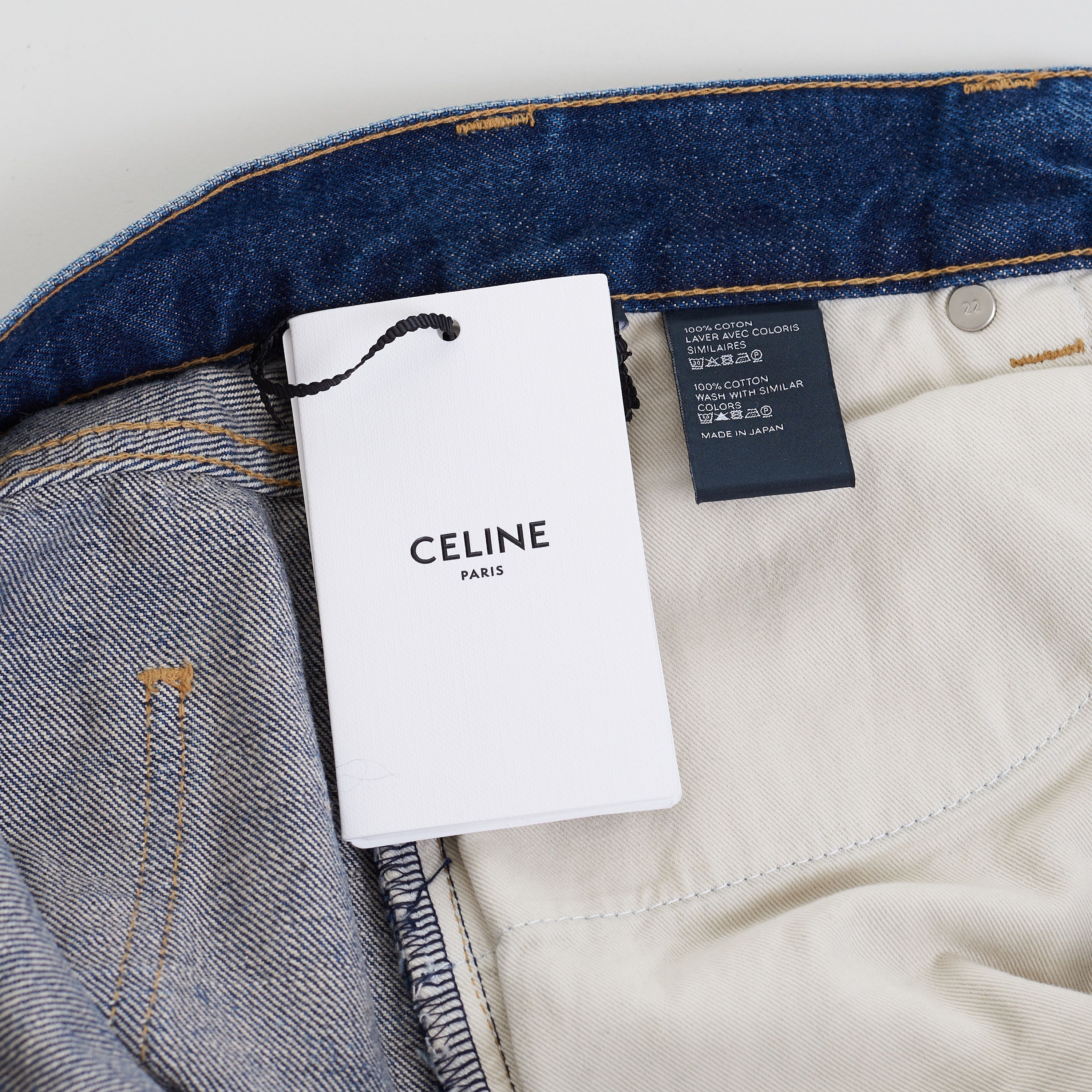 Celine Polly Jeans In Dark Union Wash Denim With Raw Seams Size 28" / US 6 / IT 42 - 8 Thumbnail