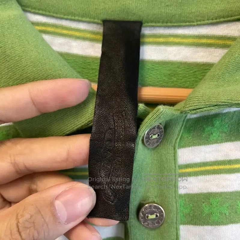 Chrome Hearts Chrome Hearts Green Striped Polo Shirt for Men . Size US L / EU 52-54 / 3 - 3 Thumbnail