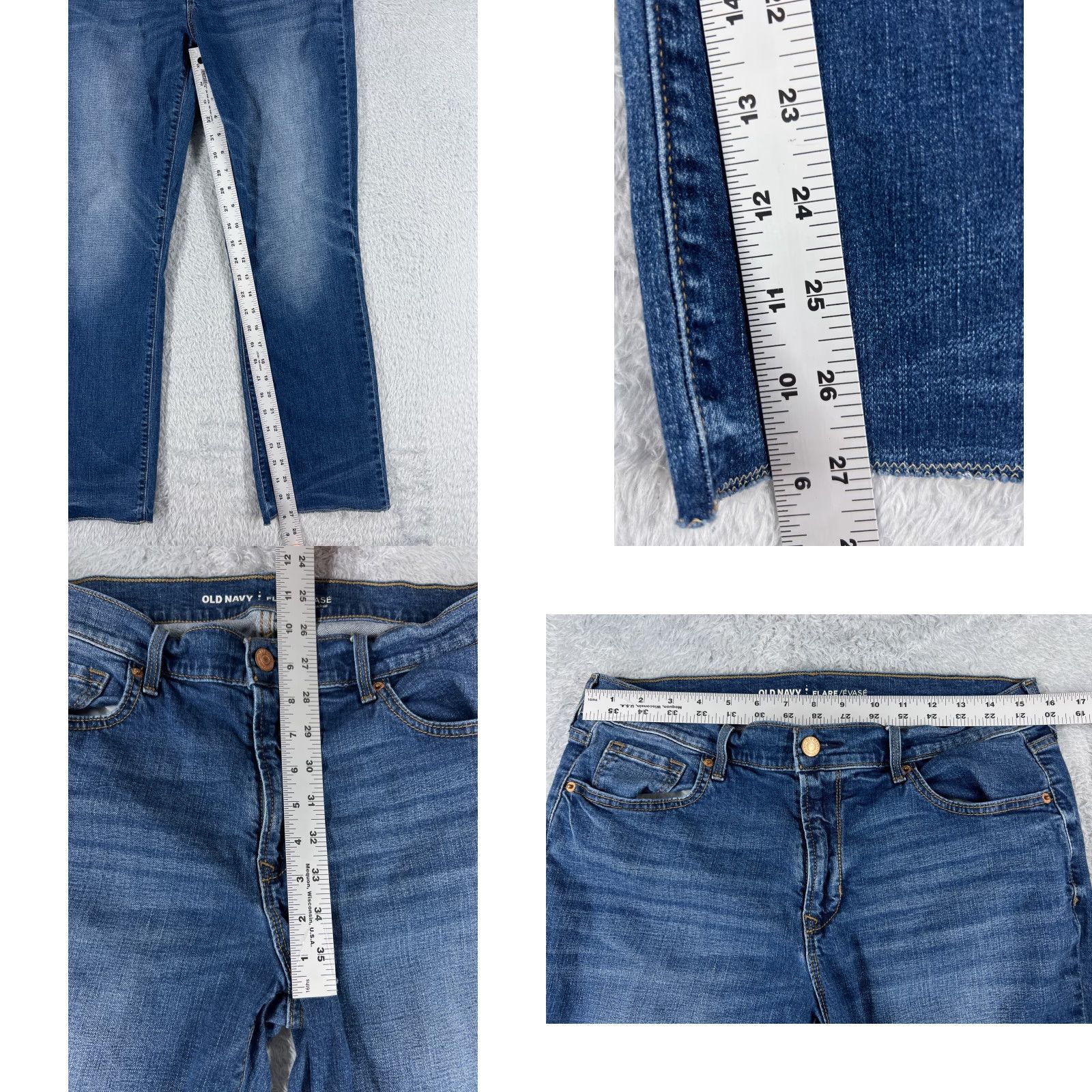 Old Navy Old Navy Jeans Women 10 30x27 Blue Denim Flare High Rise Cotton Med Wash Size 32" / US 10 / IT 46 - 8 Thumbnail