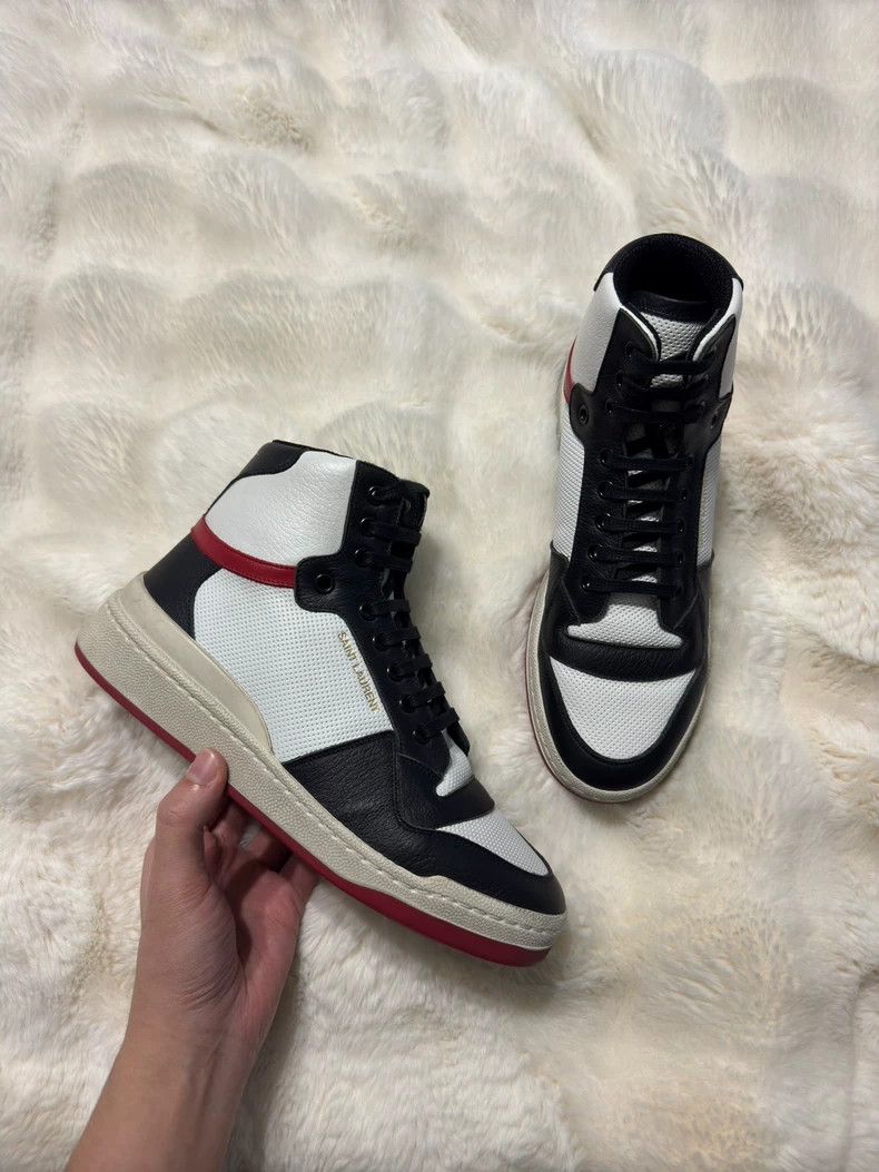 Saint Laurent Paris Saint Laurent Paris Black and white high-top casual sneake Size US 6 / EU 39 - 1 Thumbnail