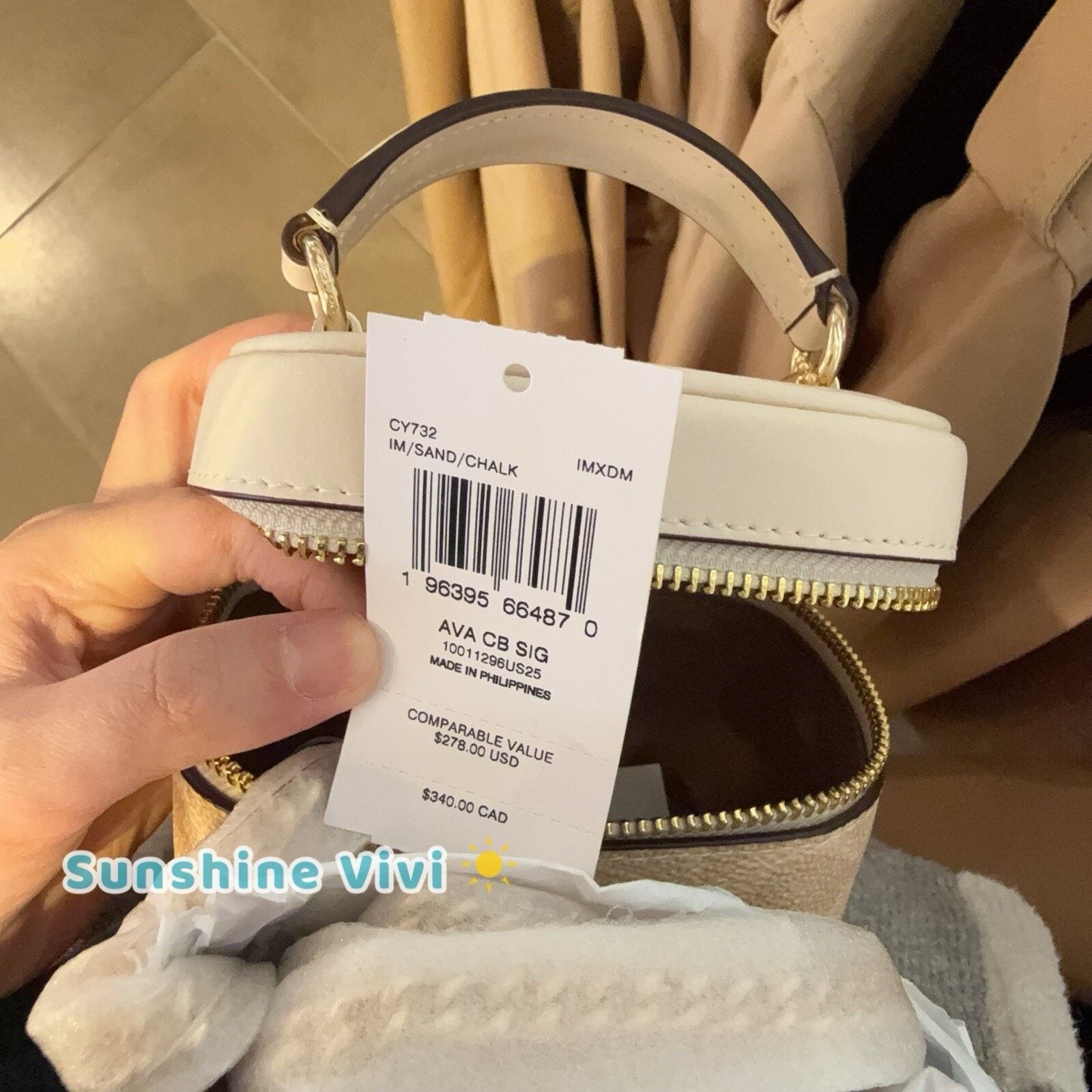 Coach NWT Coach Ava Crossbody Bag Signature Canvas CY732 Chalk Size ONE SIZE - 12 Thumbnail