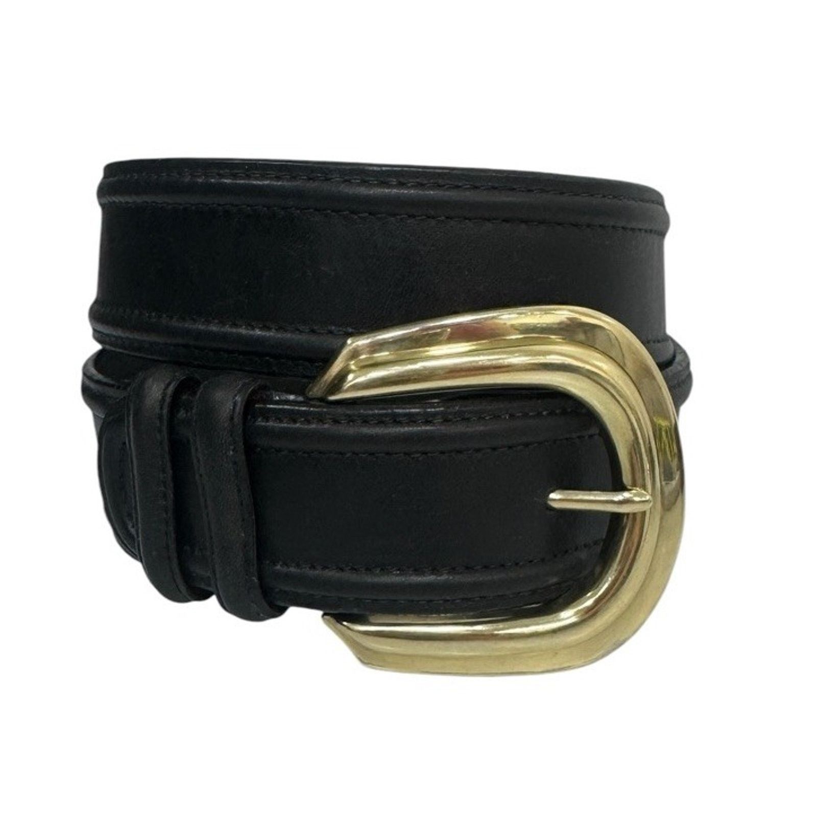 Brighton Brighton Black Leather Belt Solid Brass Buckle Vintage 1991 Size ONE SIZE - 5 Thumbnail