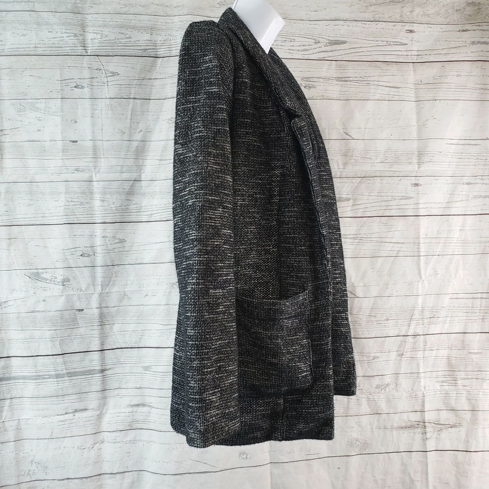 Topshop Topshop Womens Knit Jacket Sz 2 Black Open Front Pockets Cotton Blend Jacket Womens Medium? Size XS / US 0-2 / IT 36-38 - 3 Thumbnail