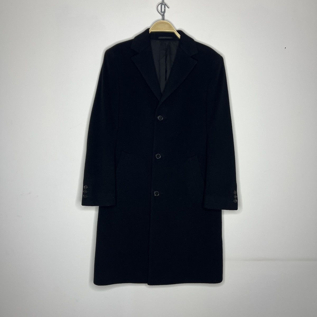 Hugo Boss Vintage Hugo Boss Wool Long Coat Jacket Black 90s Size US M / EU 48-50 / 2 - 1 Thumbnail