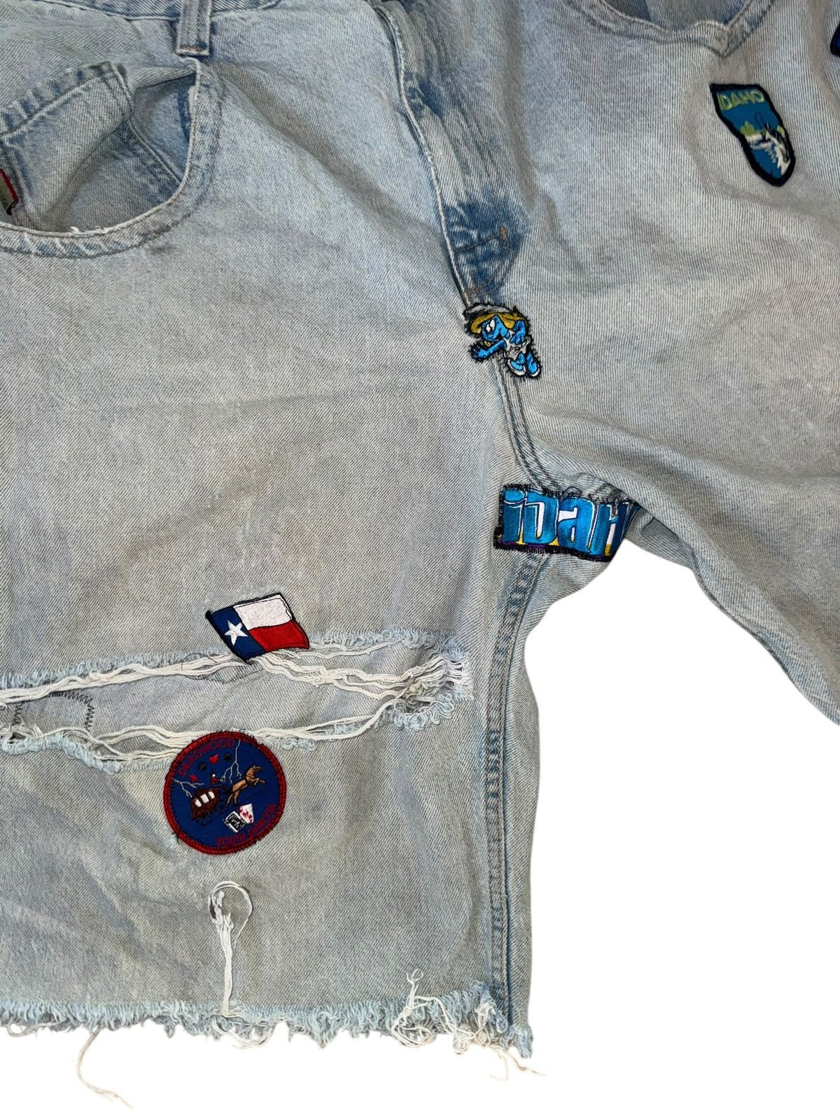 JNCO VTG 90s JNCO JEANS Shorts CRAZY PATCHWORK DISTRESSED BAGGY Size US 40 / EU 56 - 15 Thumbnail