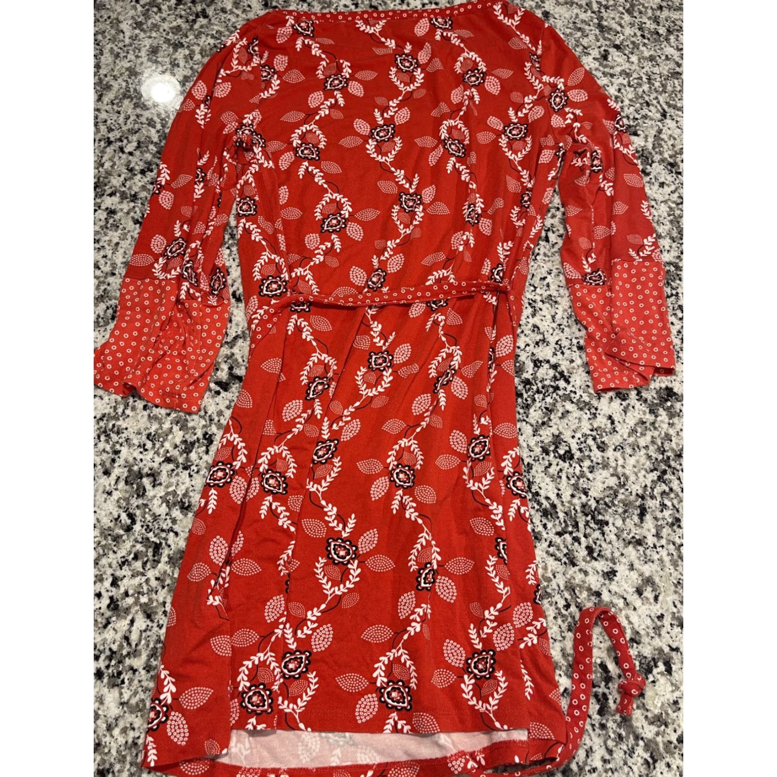 Boden Boden Shirt Dress Womens Jersey 6 Red Floral 3/4 Sleeve Short Dress Length Vintage? (But vintage rule only if item vintage; not applicable) Size M / US 6-8 / IT 42-44 - 5 Thumbnail