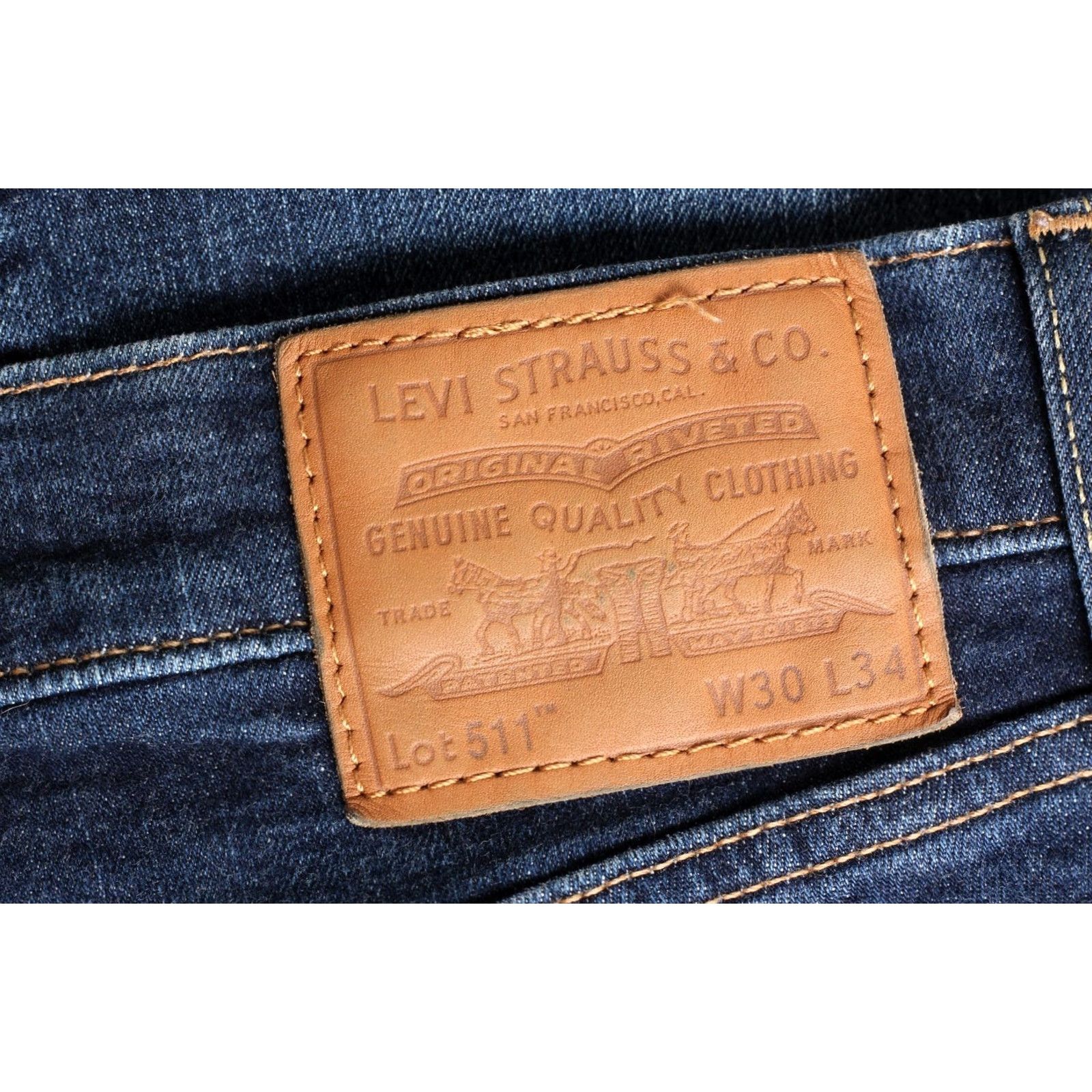Levi's VINTAGE LEVI’S 511 PREMIUM Big E Slim Fit Jeans Men 30/34 W30 L34 Blue/Denim Slim Mens Size US 30 / EU 46 - 2 Thumbnail
