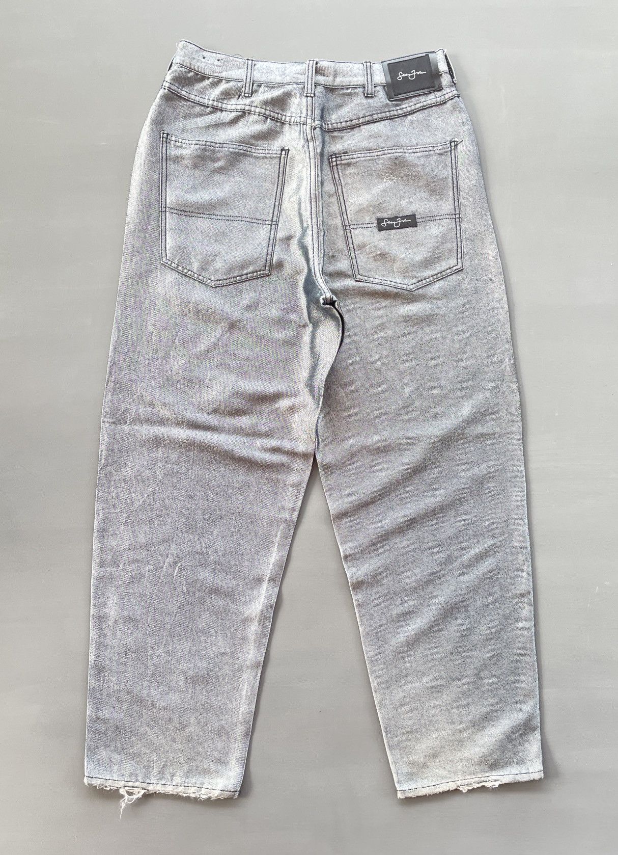 Sean John Sean John Shiny Silver Baggy Jeans (P62) Size US 32 / EU 48 - 2 Thumbnail