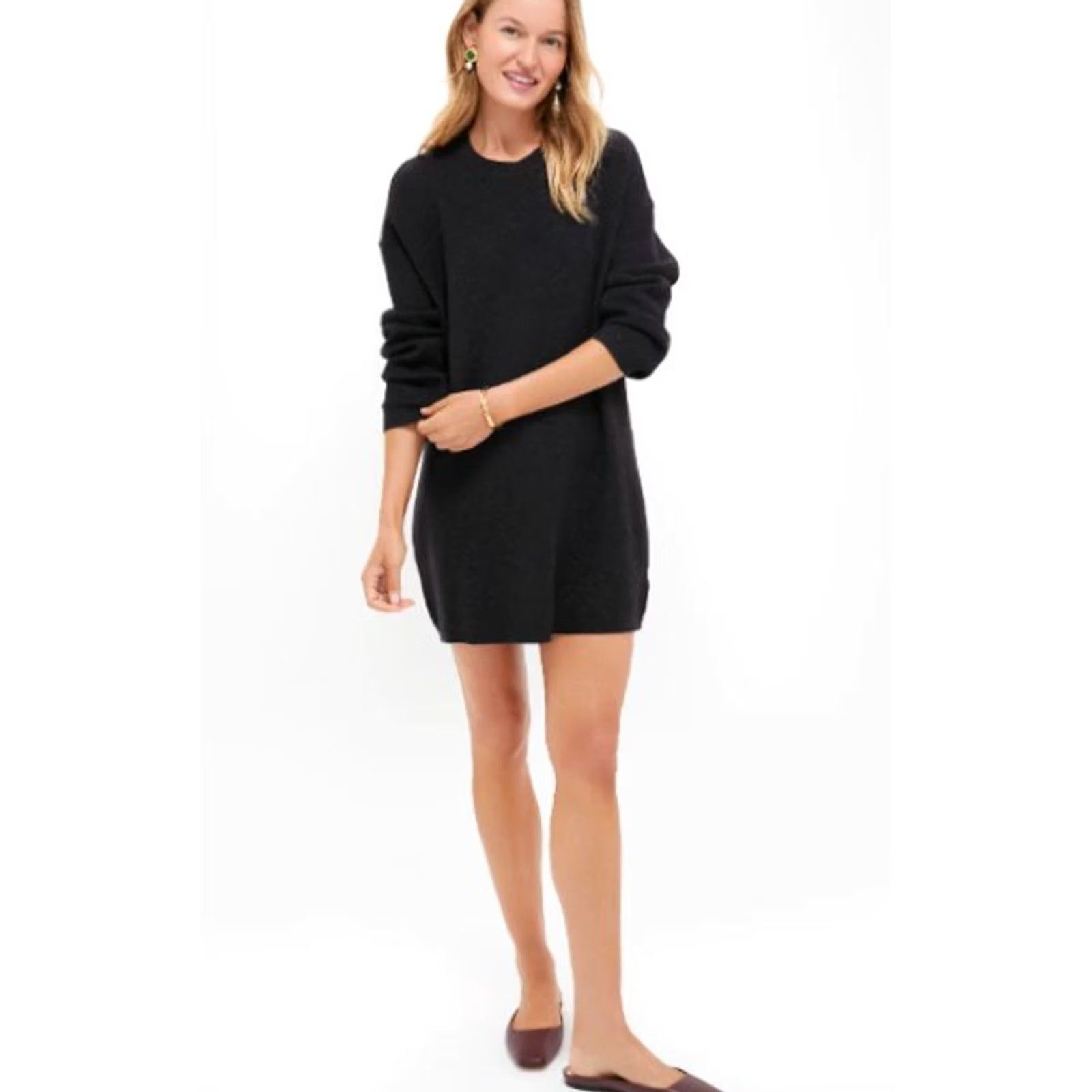 Vintage Tuckernuck Pomander Place Vivienne Sweater Dress Womens XS Black Shimmer Turtleneck Cozy Knit A-Line Holiday Mens Womens Size XS / US 0-2 / IT 36-38 - 2 Thumbnail