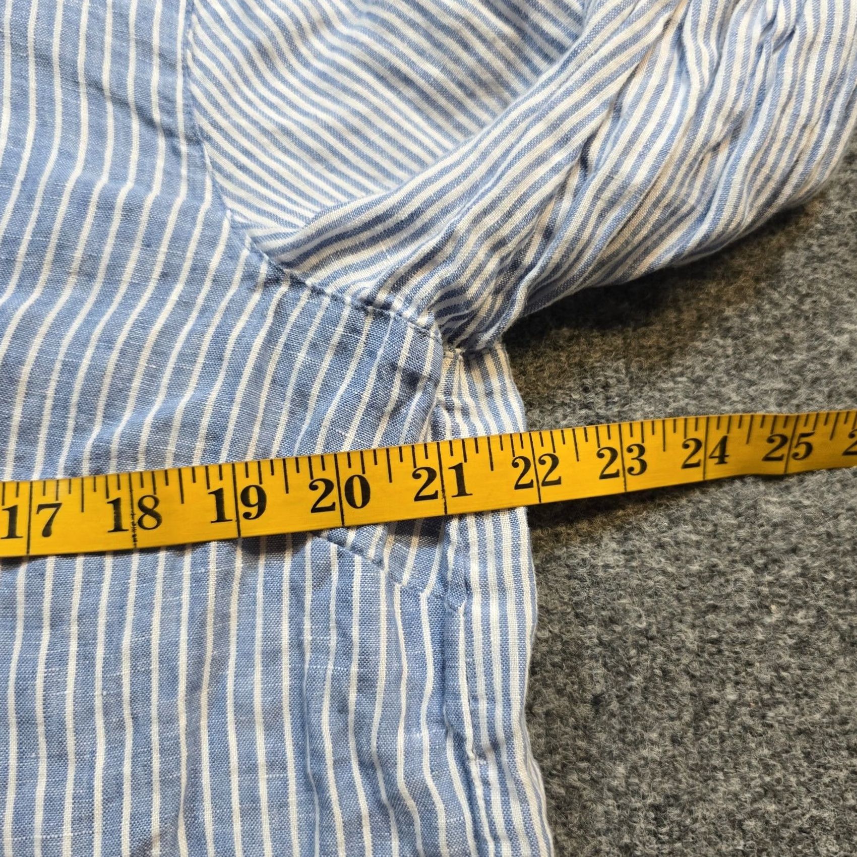 J. Jill J. Jill Top Women Large Blue Stripe Linen Button Long Sleeve Beach Casual Coastal Size L / US 10 / IT 46 - 5 Thumbnail