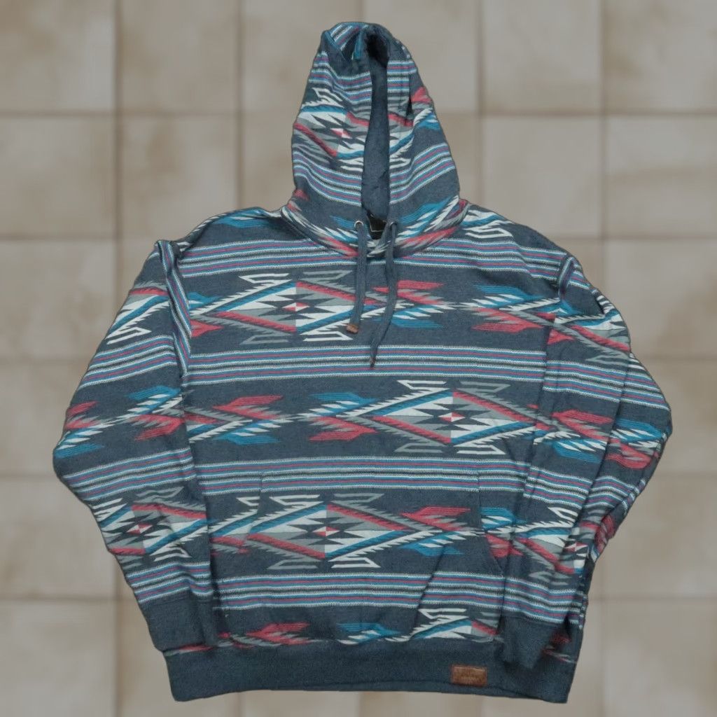Ariat Ariat Hoodie Mens Large Blue Chamayo Collection Aztec Pullover Hooded Pockets Size US L / EU 52-54 / 3 - 1 Thumbnail