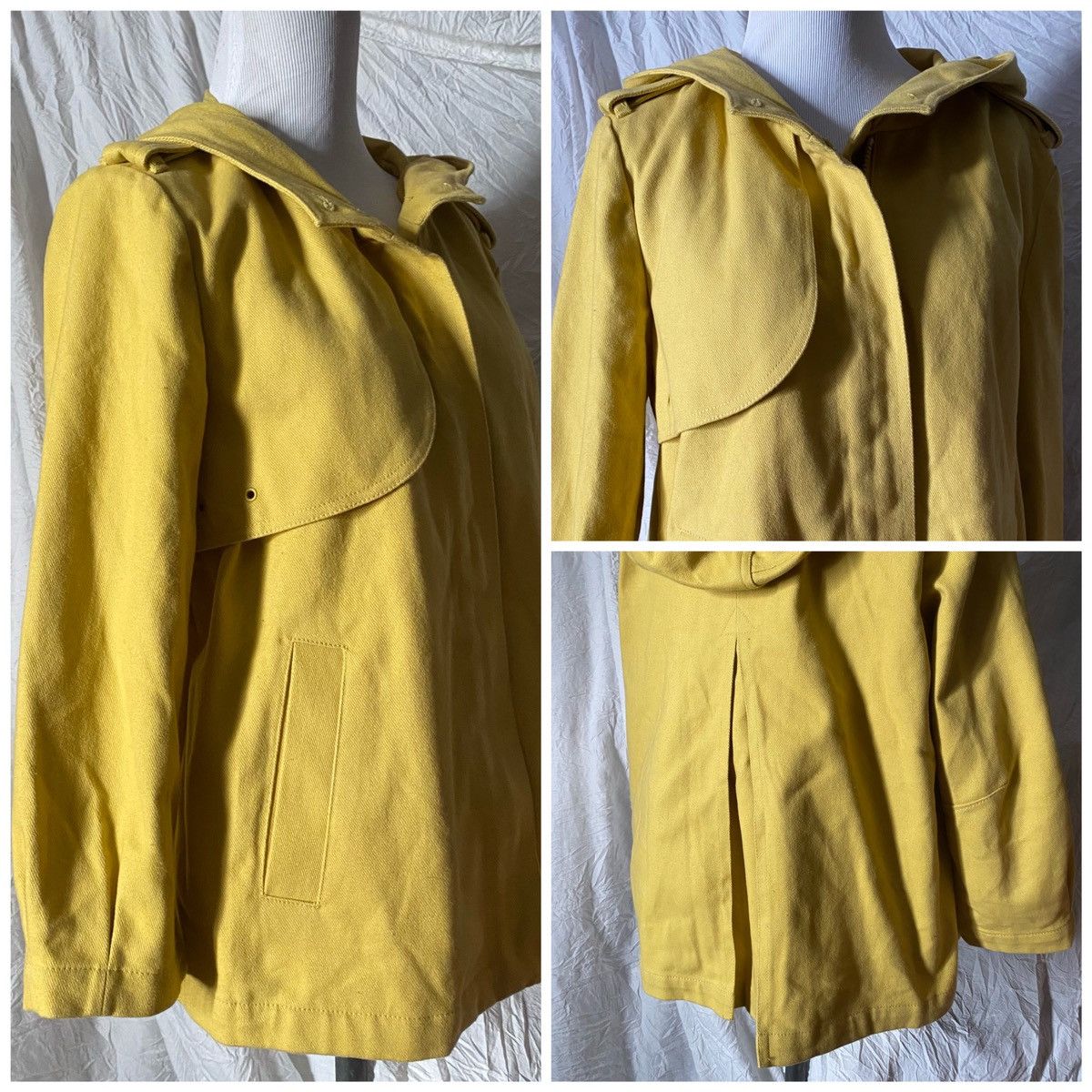 Gap Gap, Mustard, Tent Style, Hooded Jean Jacket Size M / US 6-8 / IT 42-44 - 3 Thumbnail