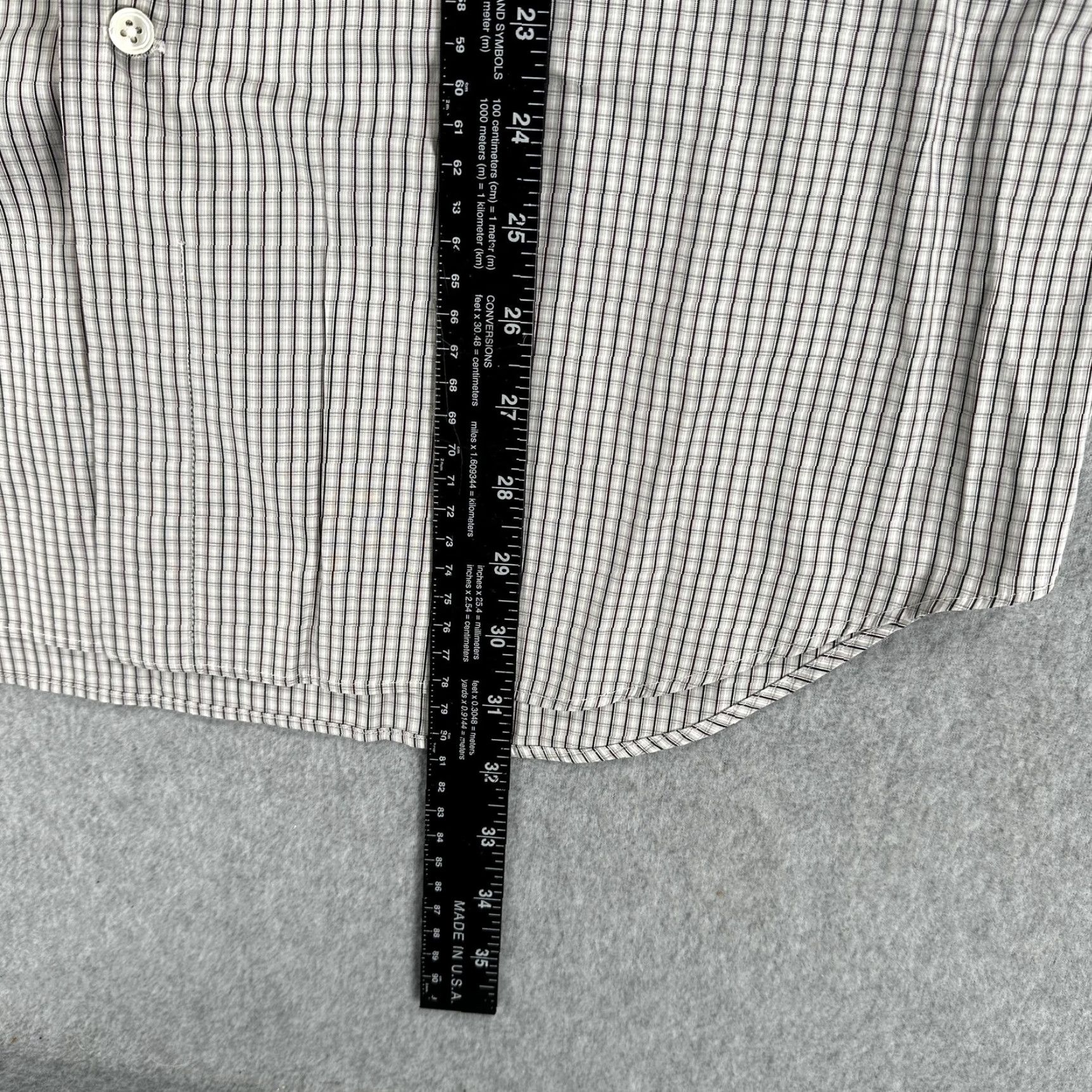 Canali Canali Dress Shirt Mens 42 16.5 Gray Check Spread Collar Long Sleeve Mens Size 46R - 7 Thumbnail