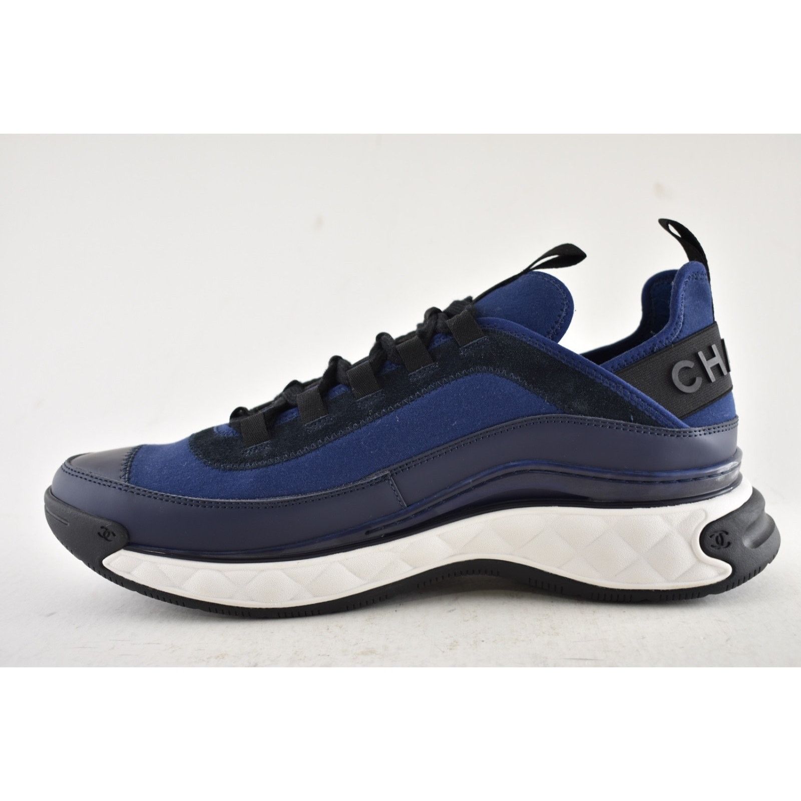 Chanel Chanel 20C Mens Blue Black White CC Logo Lace Up Low Size US 11 / EU 44 - 5 Thumbnail