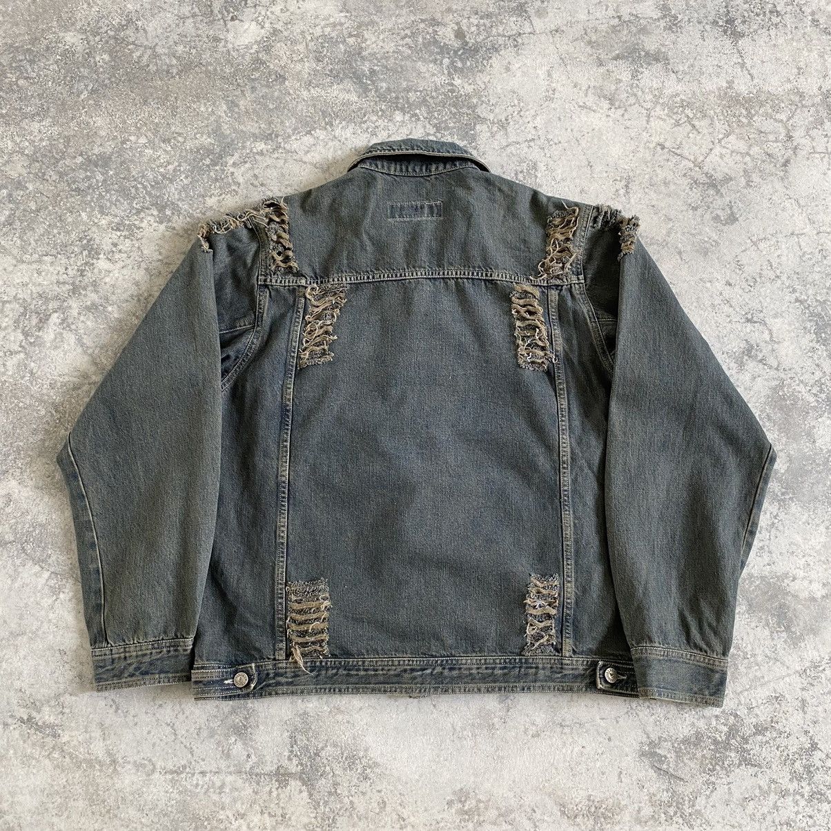 Quicksilver Vintage Quicksilver Distressed Mud Washed Denim Jacket Size US M / EU 48-50 / 2 - 11 Thumbnail