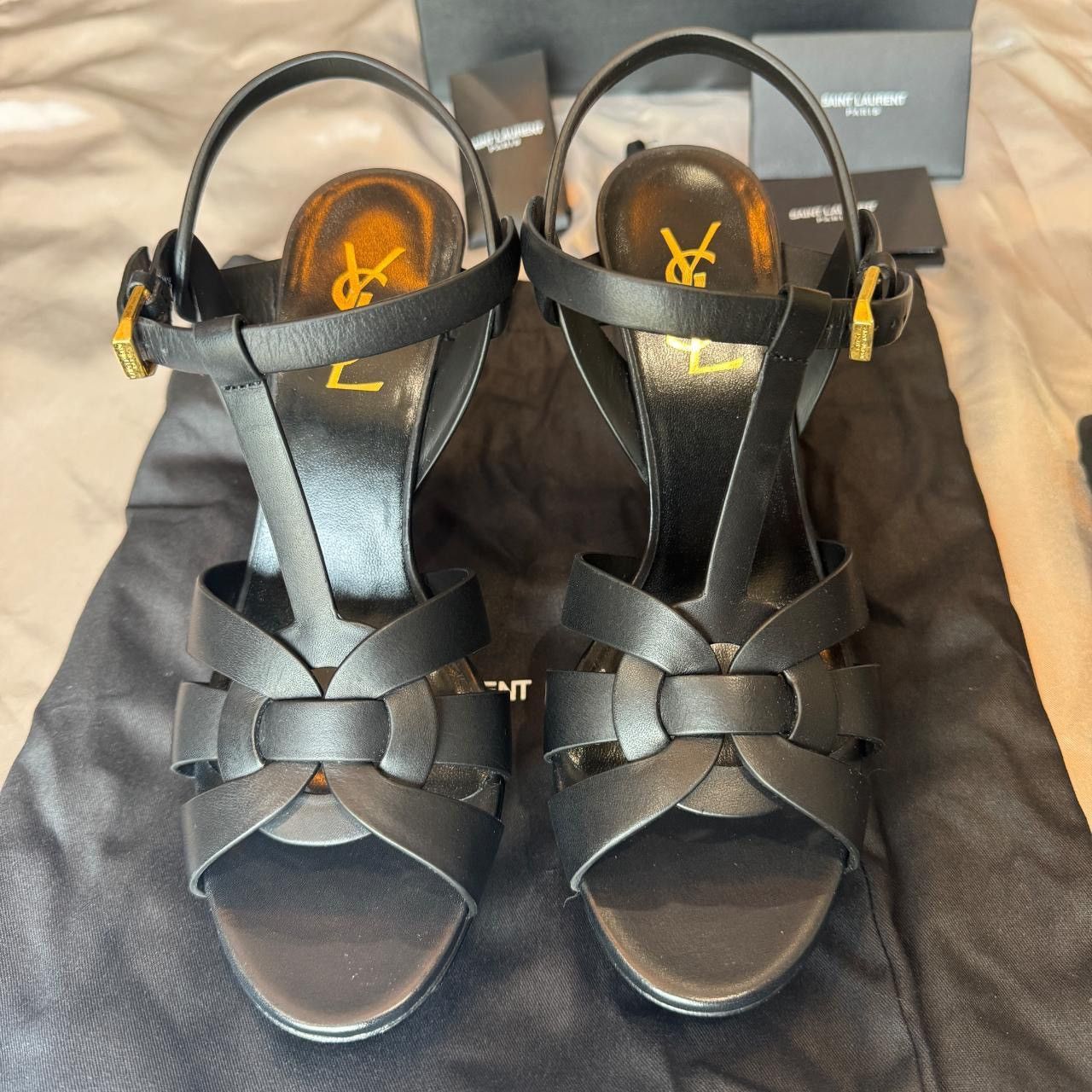 Saint Laurent Paris Yves Saint Laurent Black Tribute Heels Size US 9 / IT 39 - 3 Thumbnail