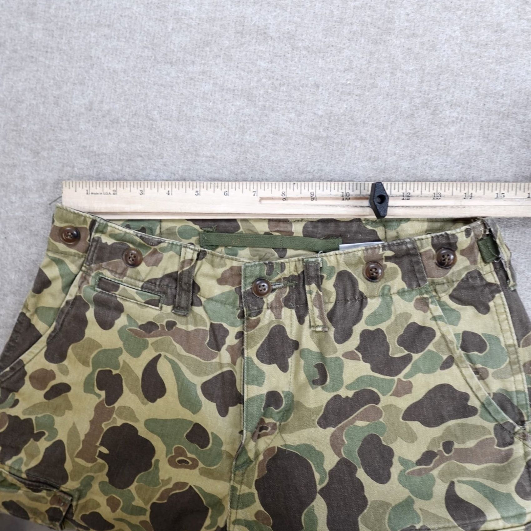 Vintage MNMI Mens Pants 30 x 30 Green Brown Chino Duck Camo Camouflage Cargo Pants Cargo Pocket 5-Pocket Canvas Cotton Regular Size 30 Mens Size US 30 / EU 46 - 5 Thumbnail