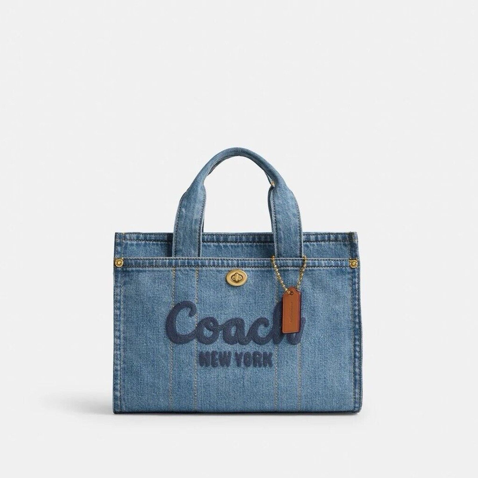 Coach NWT COACH Cargo Tote Denim Indigo Bag 26 CR659 Size ONE SIZE - 3 Thumbnail
